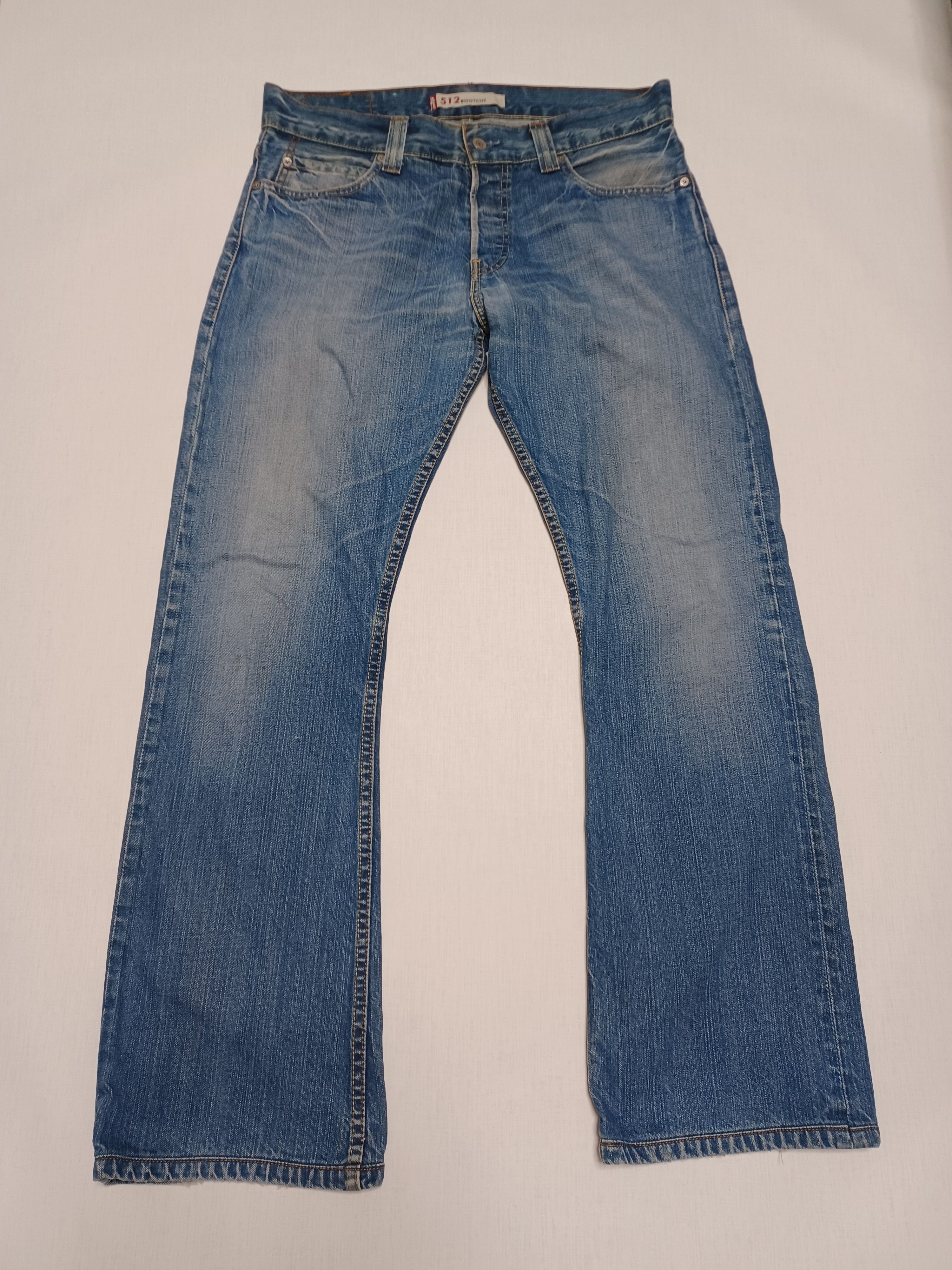 Pre-owned Avant Garde X Distressed Denim Vintage Levis 512 Bootcut Flare Jeans W33 L 34 Avantgarde In Blue