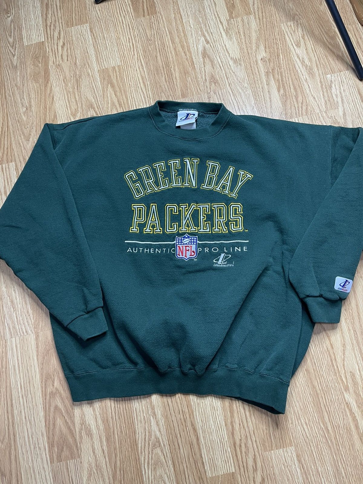 Vintage Logo Athletic Pro Line Green Bay Packers Crewneck Sweatshirt Size L/XL