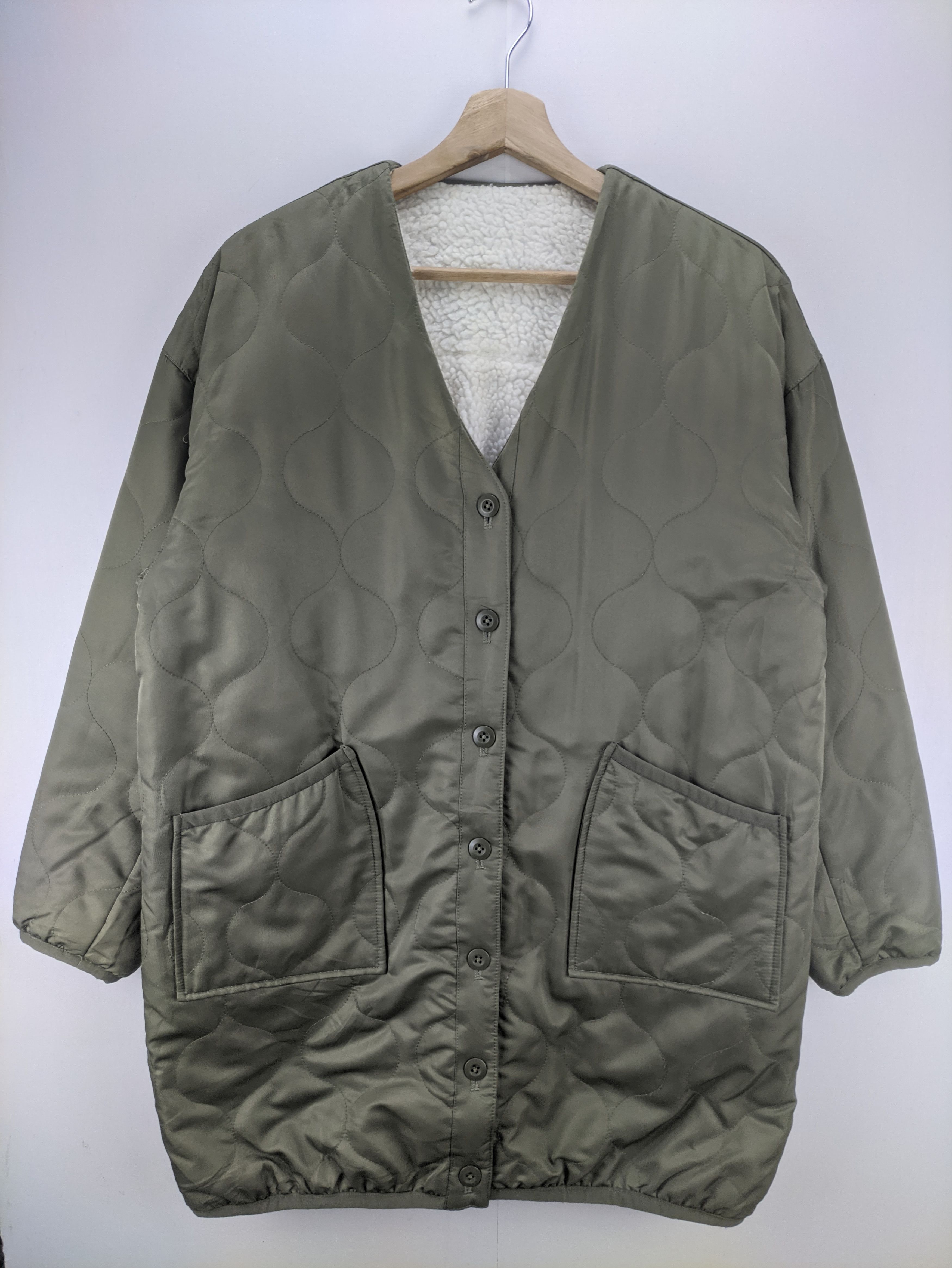 Japanese Brand Steals🔥Sherpa Quilted Cardigan Jacket Reversible Size L / US 10 / IT 46 - 1 Thumbnail