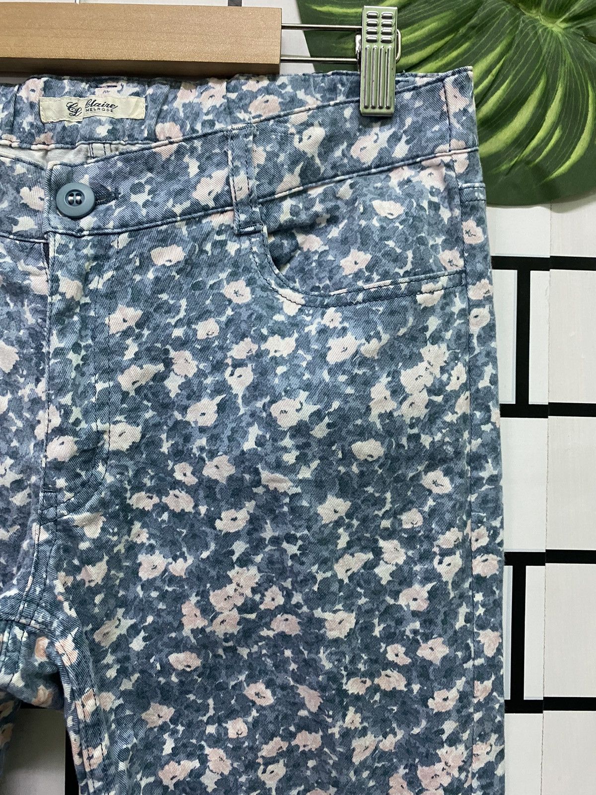 Designer × Japanese Brand Floral Japan Made CLAIRE MELROSE Low Rise Pants Size US 28 / EU 44 - 5 Thumbnail