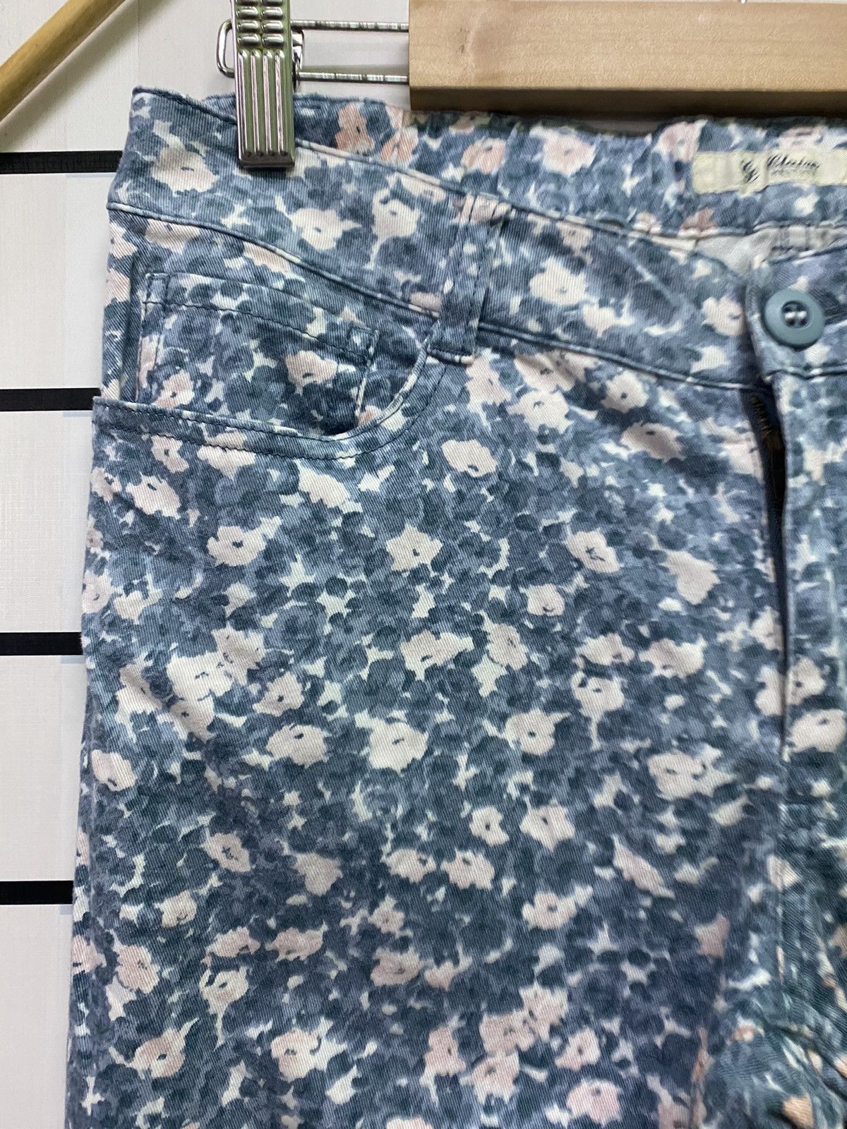 Designer × Japanese Brand Floral Japan Made CLAIRE MELROSE Low Rise Pants Size US 28 / EU 44 - 4 Thumbnail