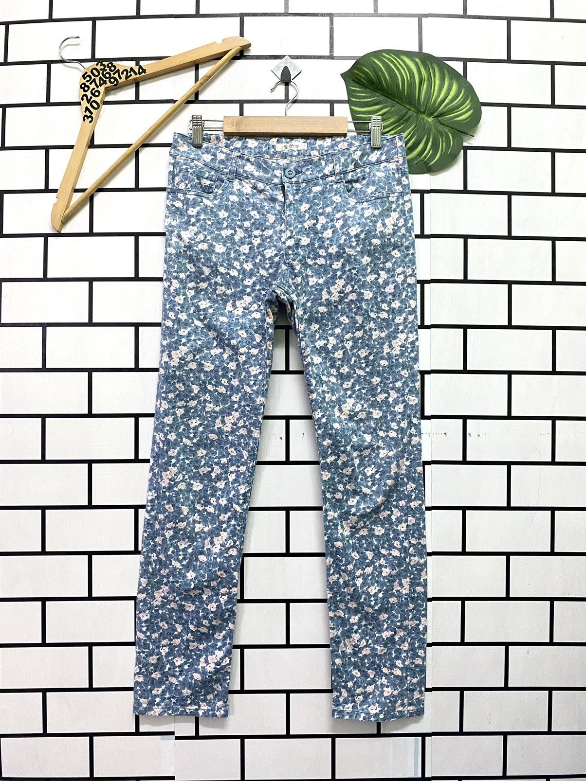 Designer × Japanese Brand Floral Japan Made CLAIRE MELROSE Low Rise Pants Size US 28 / EU 44 - 1 Thumbnail