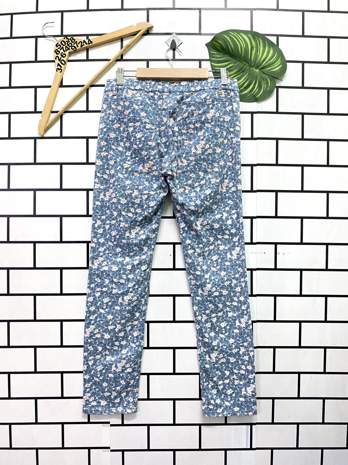 Designer × Japanese Brand Floral Japan Made CLAIRE MELROSE Low Rise Pants Size US 28 / EU 44 - 2 Thumbnail