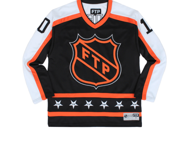 image of Fuck The Population Ftp Made In Hell Hockey Jersey Black Large, Men's
