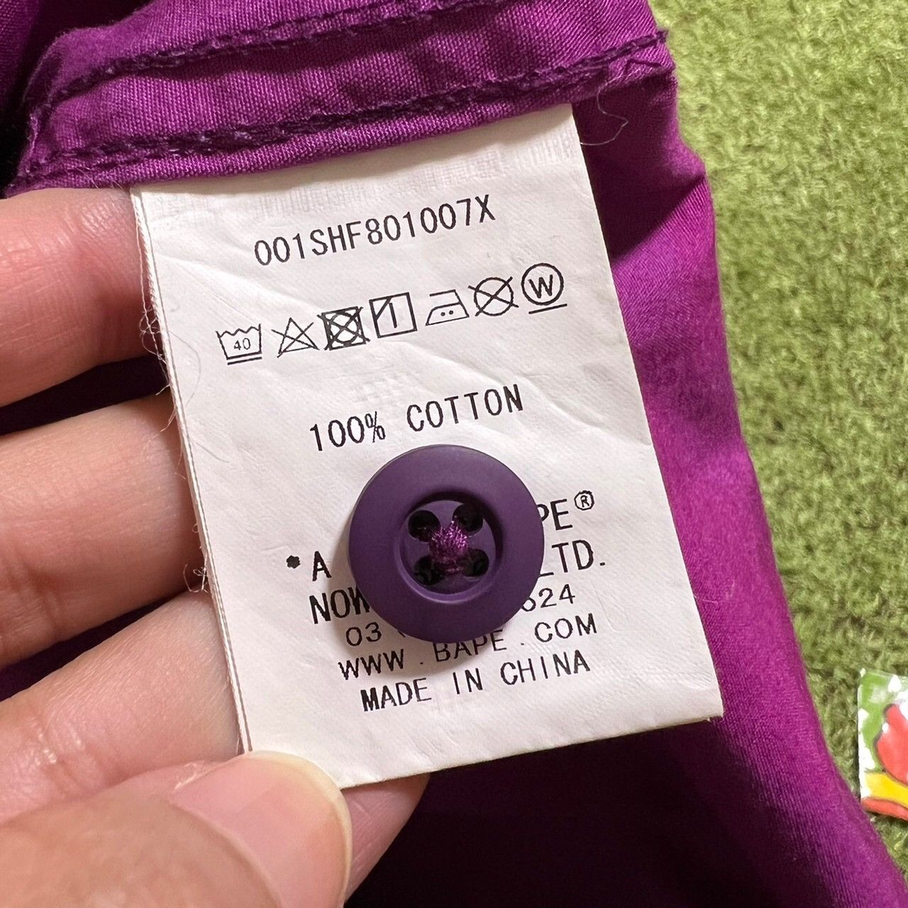 Bape BAPE shark full button long sleeve shirts purple camo Size US M / EU 48-50 / 2 - 8 Thumbnail