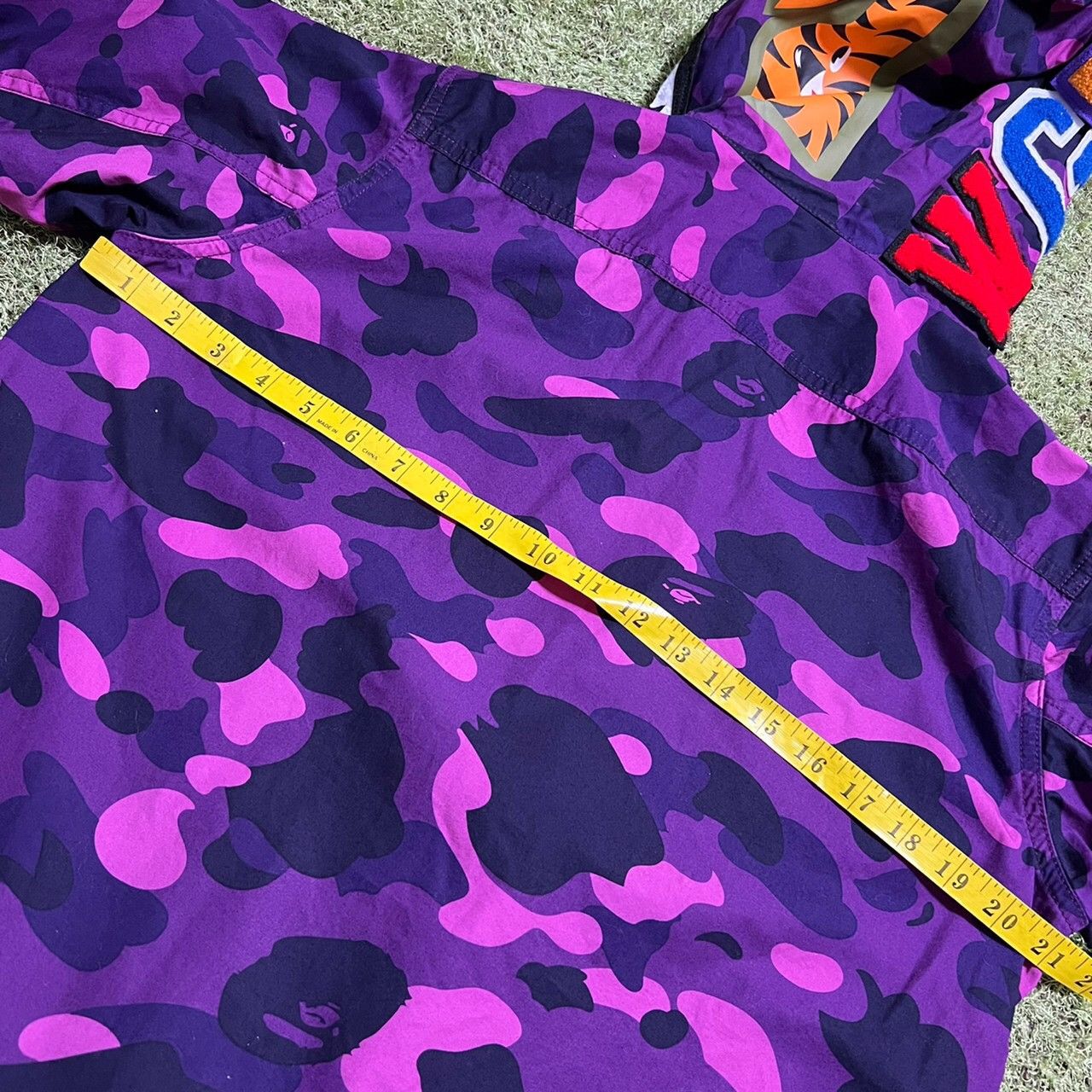 Bape BAPE shark full button long sleeve shirts purple camo Size US M / EU 48-50 / 2 - 10 Thumbnail