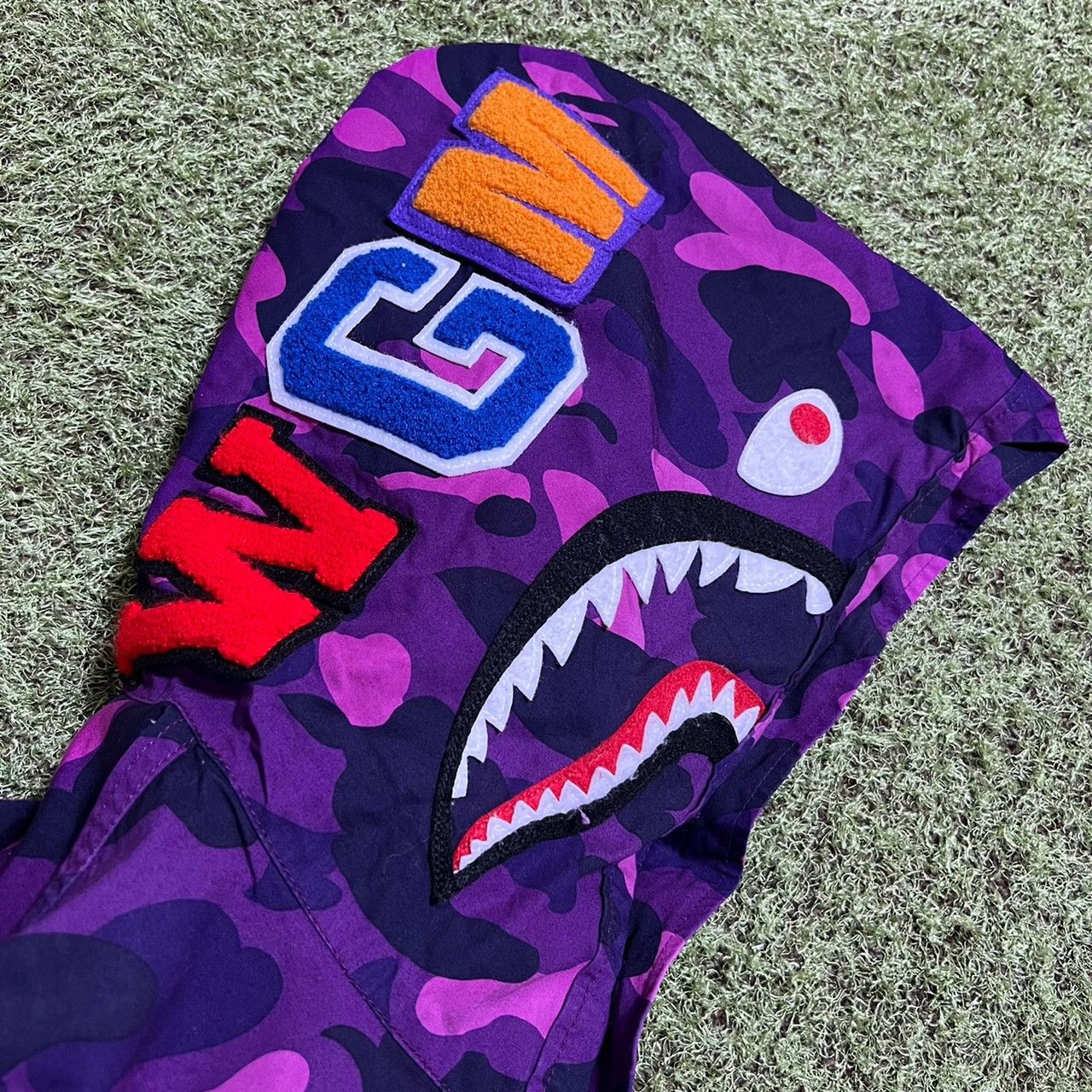 Bape BAPE shark full button long sleeve shirts purple camo Size US M / EU 48-50 / 2 - 6 Thumbnail
