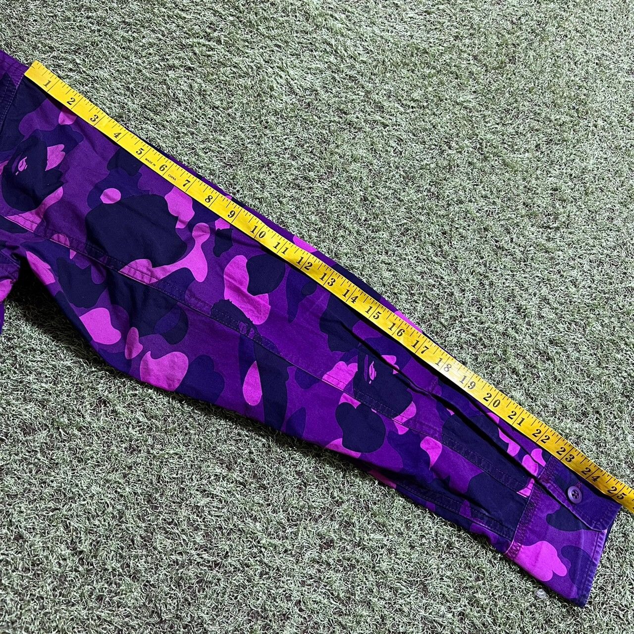 Bape BAPE shark full button long sleeve shirts purple camo Size US M / EU 48-50 / 2 - 12 Thumbnail