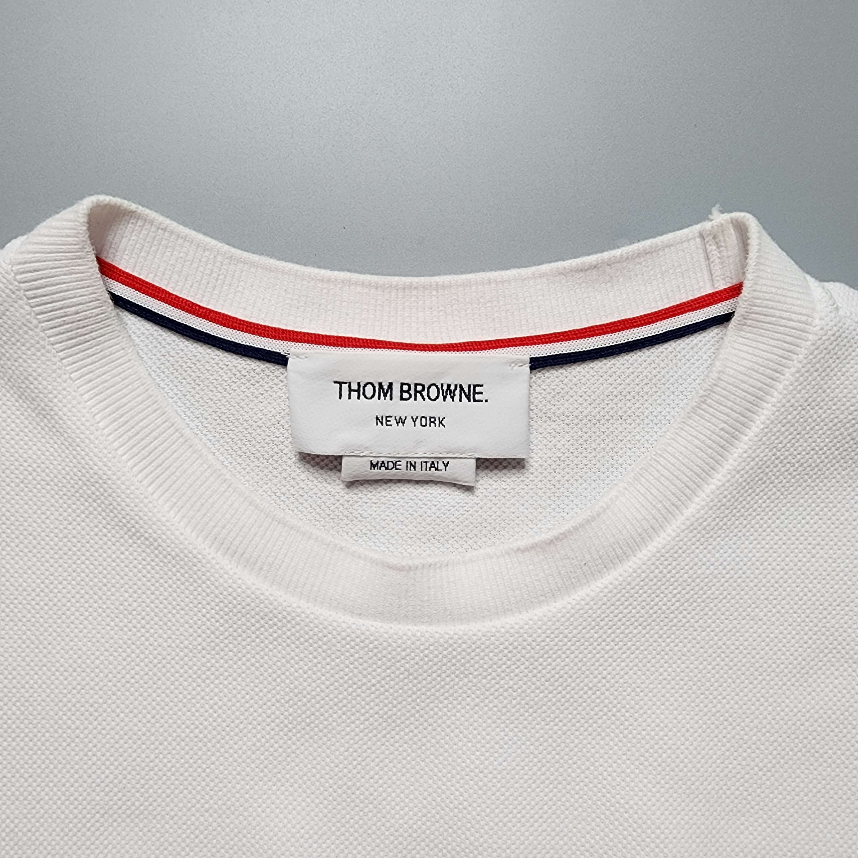 Thom Browne Thom Browne - Side Four Bar Pique T-Shirt Size US XS / EU 42 / 0 - 4 Thumbnail