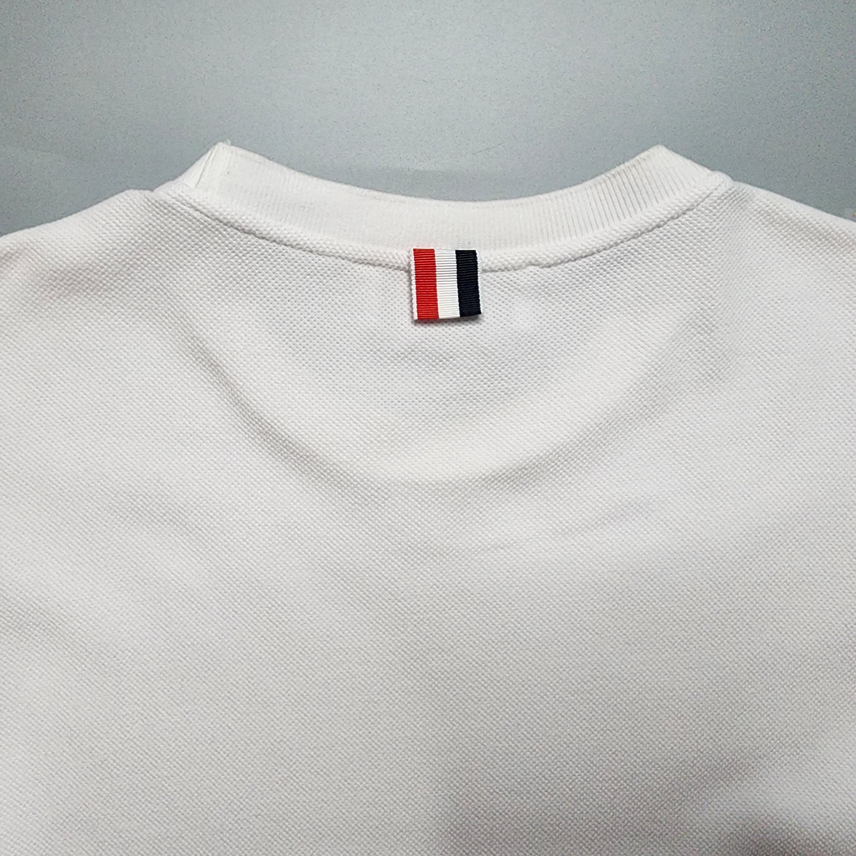 Thom Browne Thom Browne - Side Four Bar Pique T-Shirt Size US XS / EU 42 / 0 - 3 Thumbnail