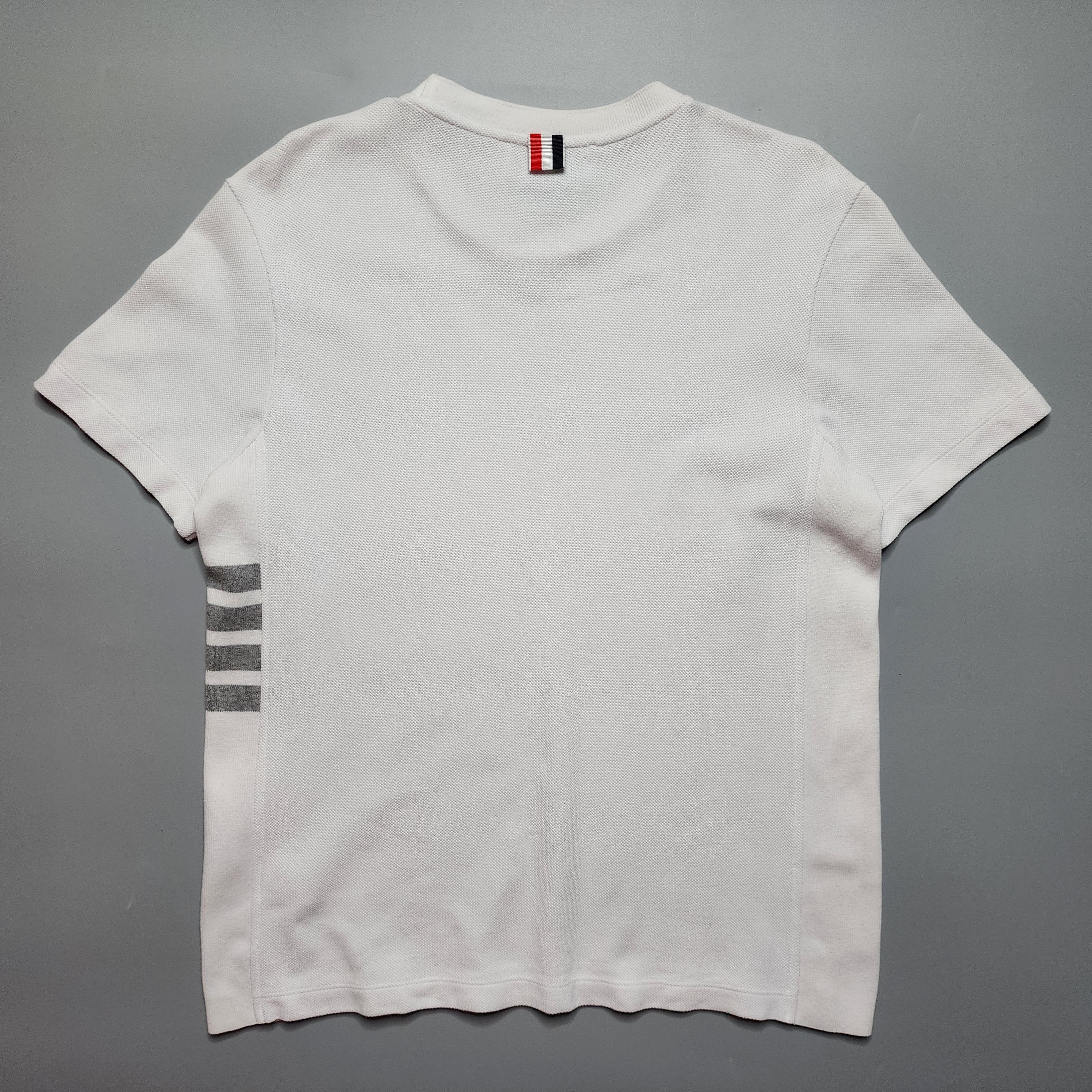 Thom Browne Thom Browne - Side Four Bar Pique T-Shirt Size US XS / EU 42 / 0 - 2 Thumbnail