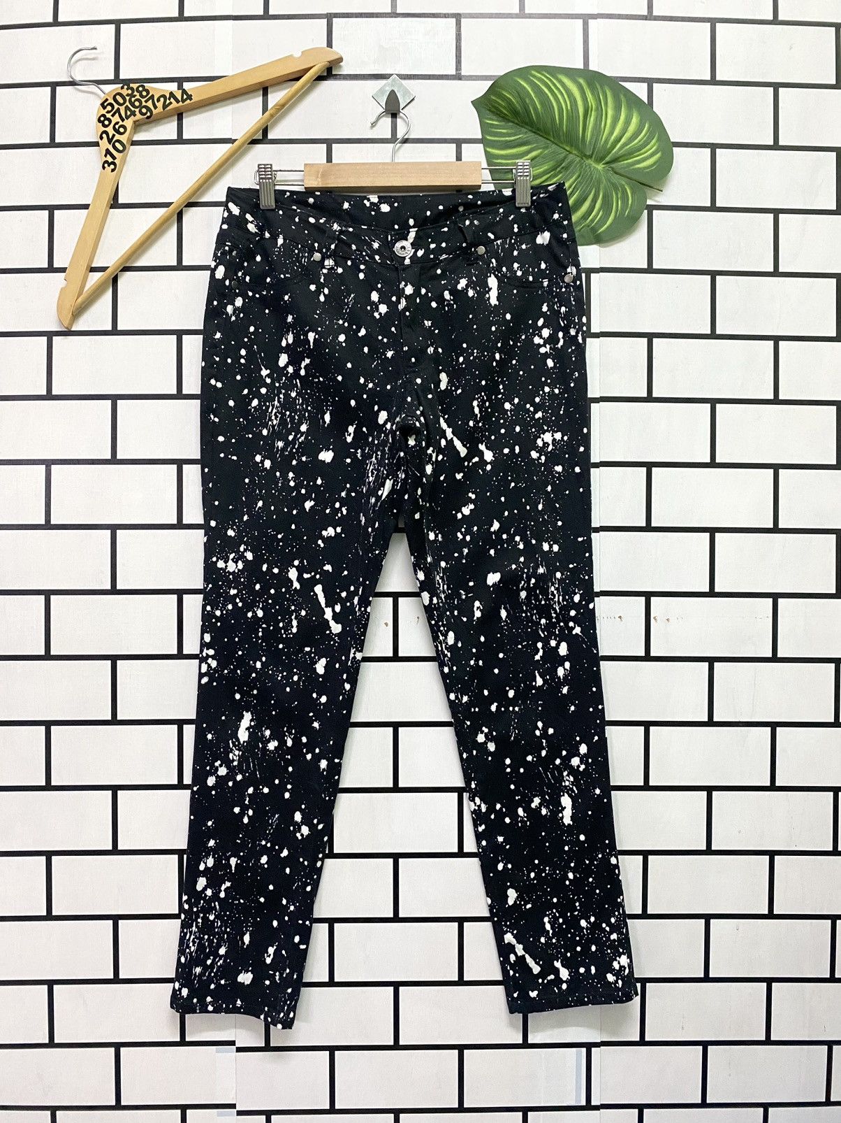 Designer Japan Made Black Acids Wash Nice Design Pants Grailed