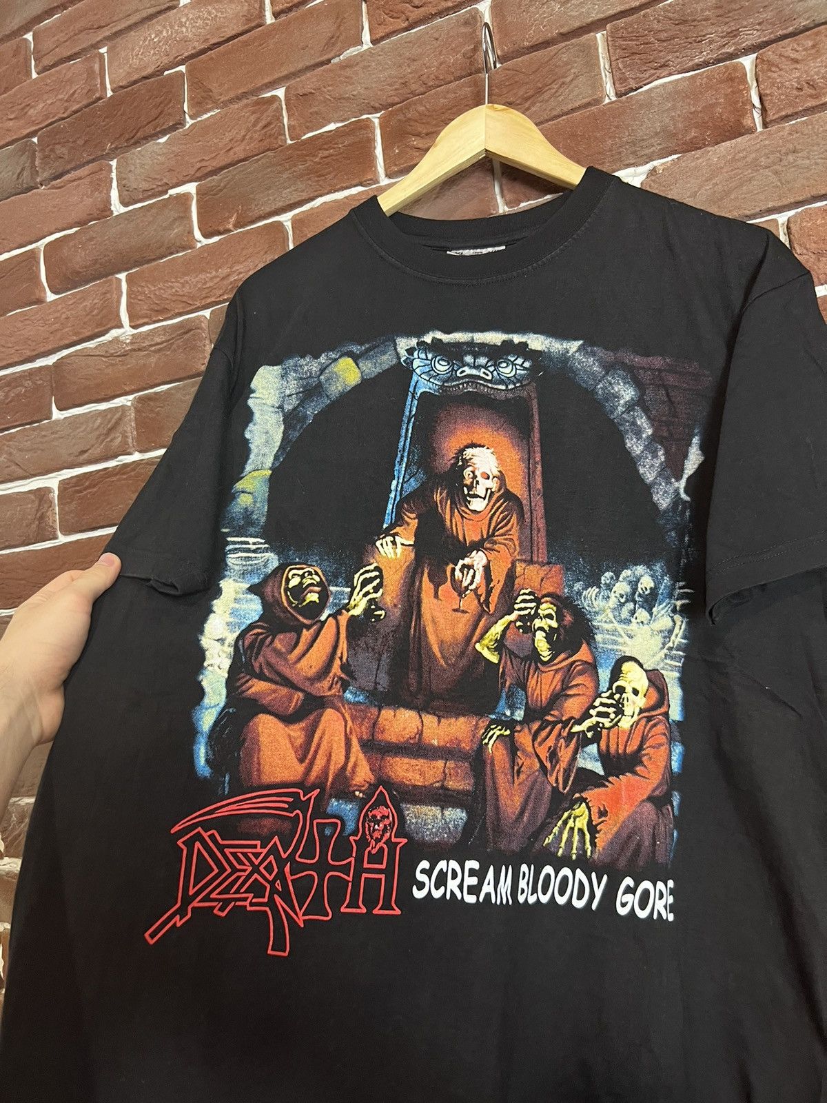 Band Tees Vintage 90s DEATH Scream Bloody Gore Death Metal Band Tee Size US L / EU 52-54 / 3 - 4 Thumbnail