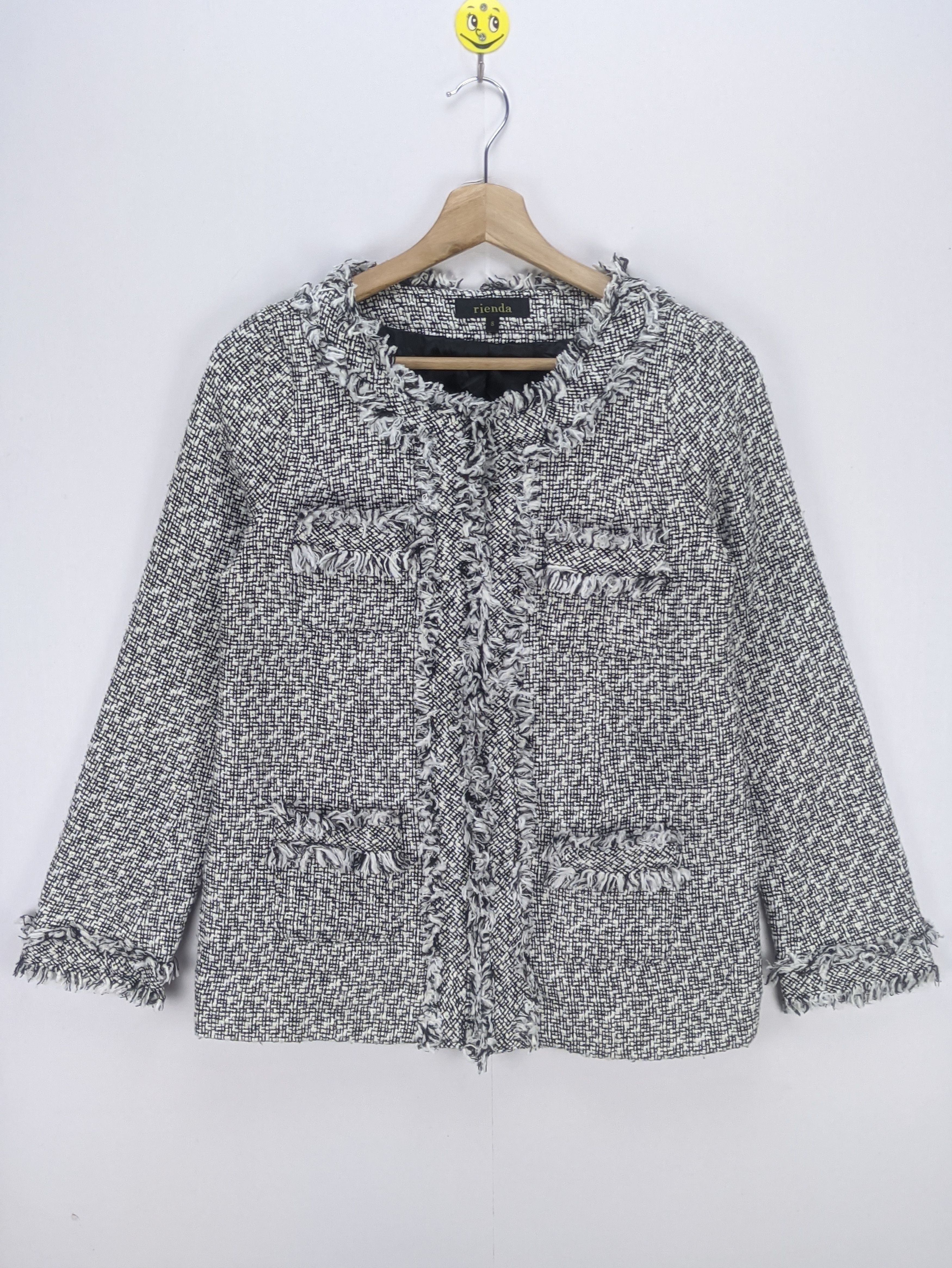 Japanese Brand Steals🔥Tweed Jacket Chain Trimmed by Rienda Size S / US 4 / IT 40 - 1 Thumbnail
