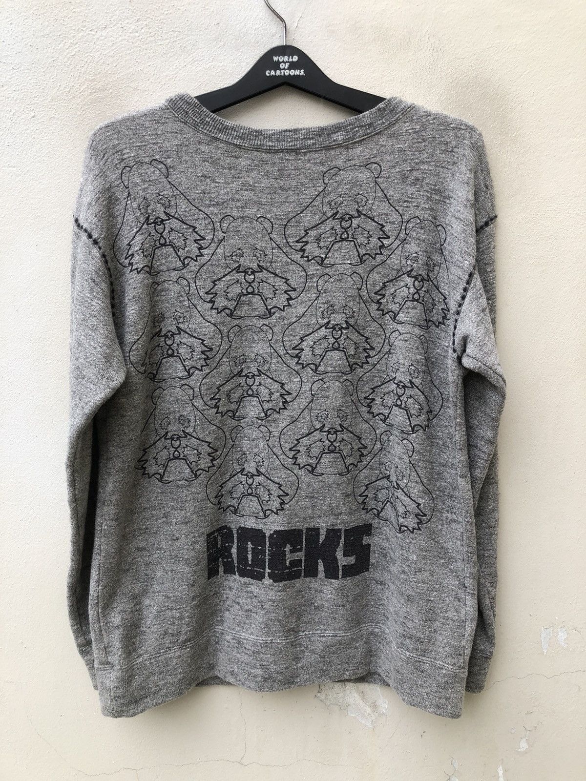 Vintage Vintage 90s Ozone Rocks Japan Printed Art Grey Sweatshirt Size US L / EU 52-54 / 3 - 4 Thumbnail