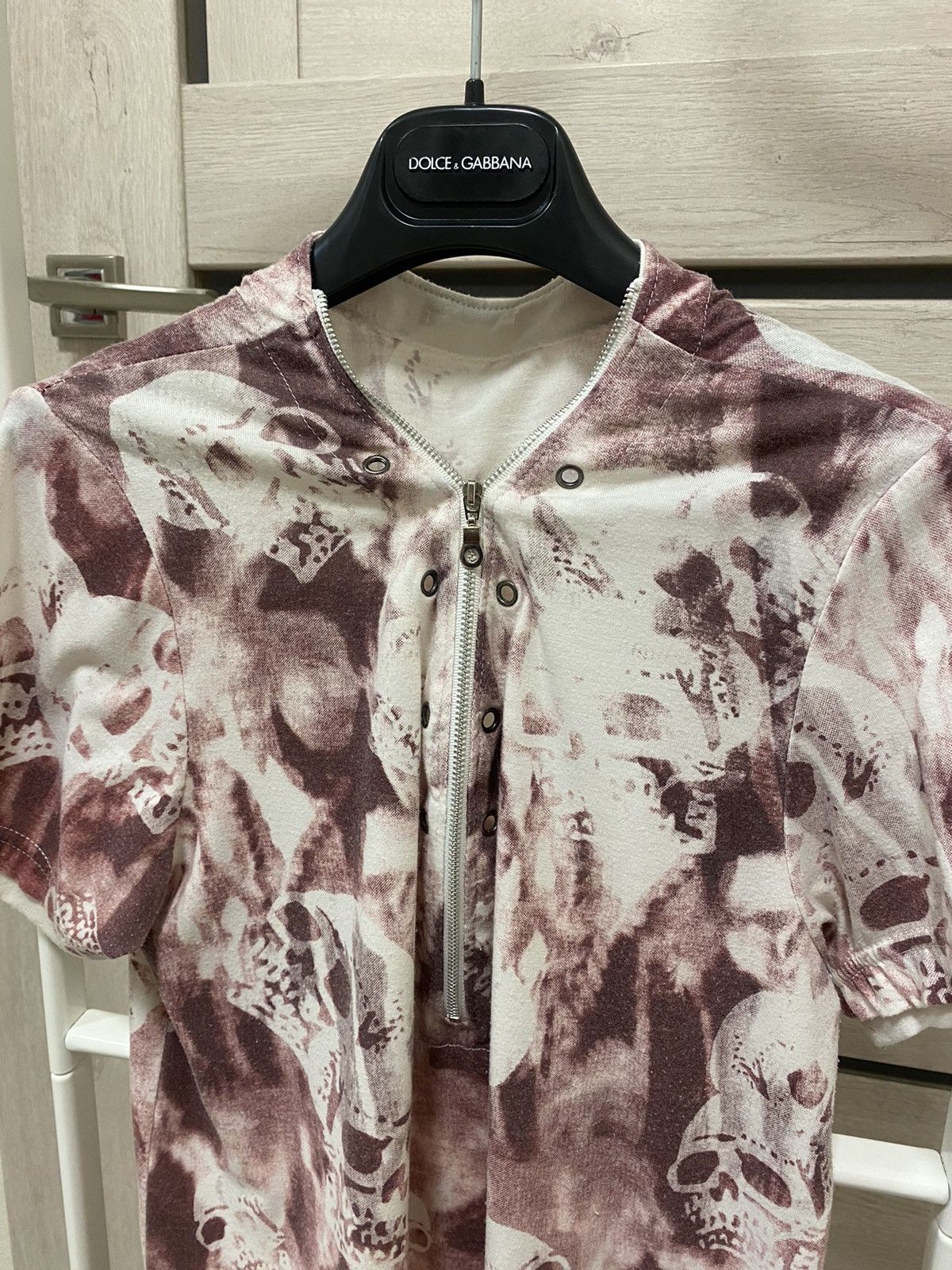 Japanese Brand × Vintage Vintage Skull Print Zip Short Sleeve T-shirt Size US M / EU 48-50 / 2 - 6 Thumbnail