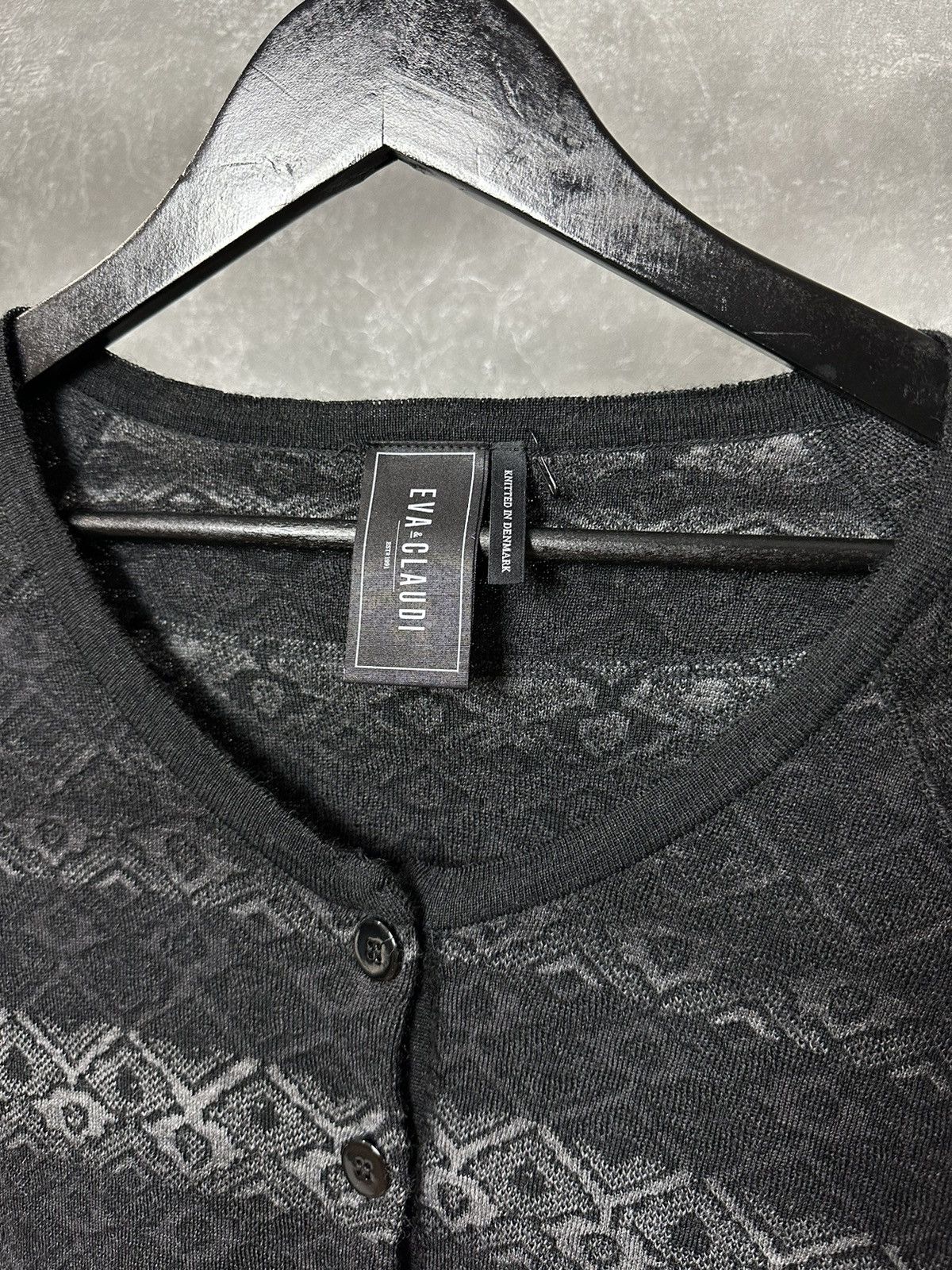 Designer Eva & Claudi Wool Knitted Grey Zip Pocket Cardigan Size L / US 10 / IT 46 - 5 Thumbnail