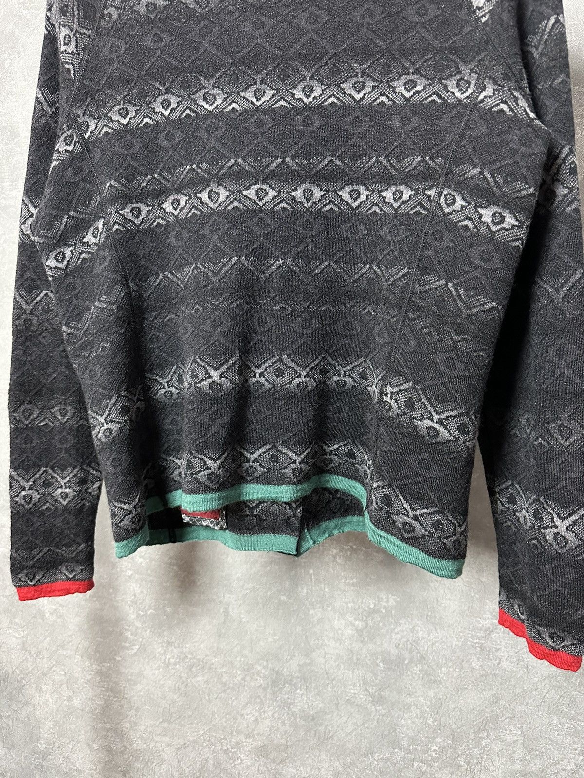 Designer Eva & Claudi Wool Knitted Grey Zip Pocket Cardigan Size L / US 10 / IT 46 - 14 Thumbnail