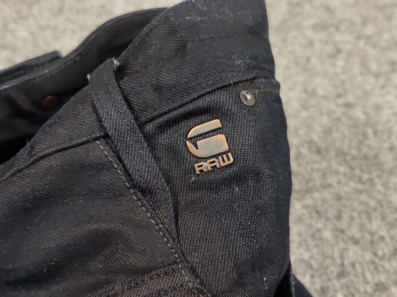 G-Star G Star Raw Lanc 3D Tapered Dark Denim Jeans Vintage Style Size US 33 - 14 Thumbnail