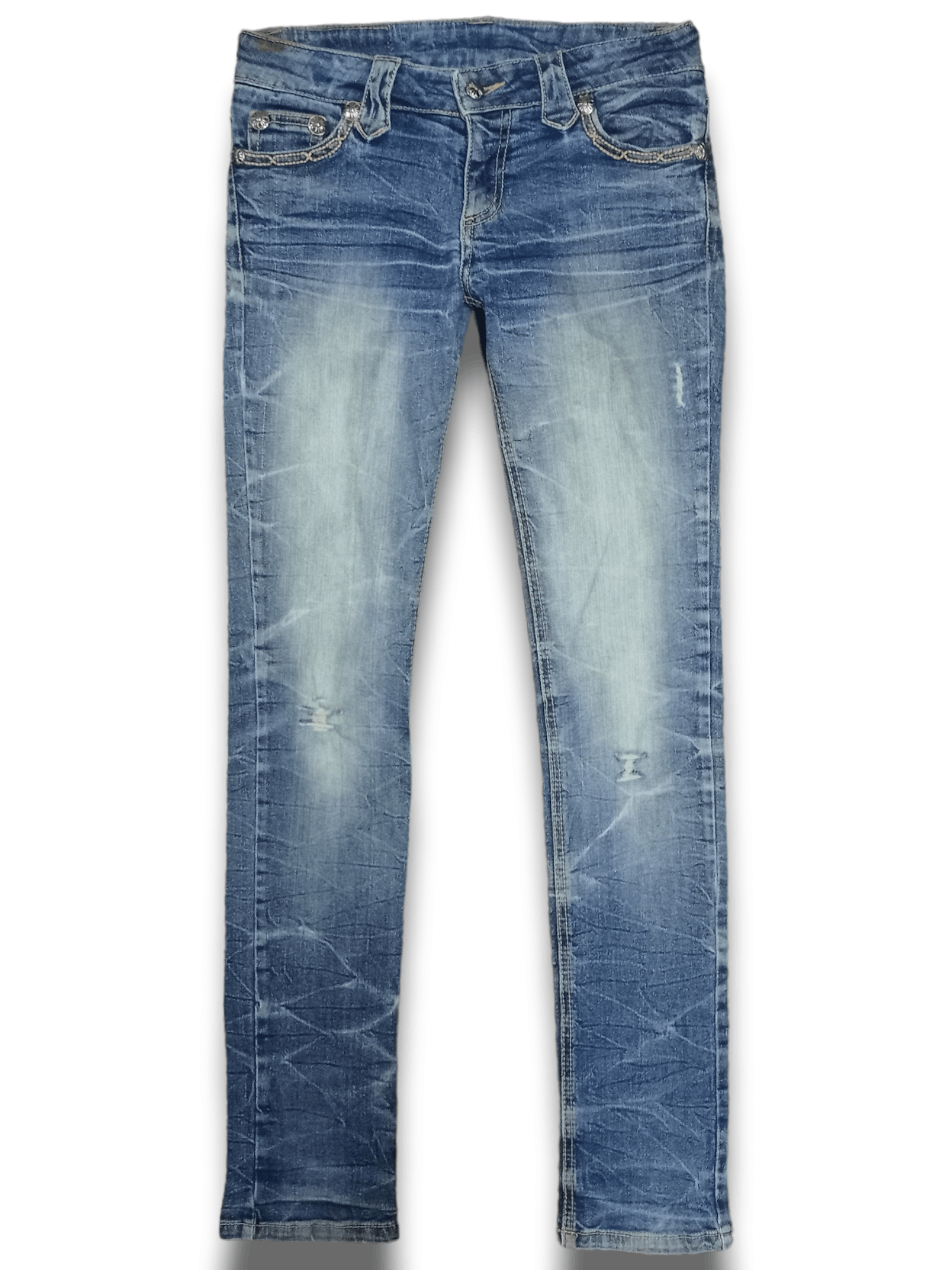 image of Need Gone Vintage Distressed Blue Jeans, Men's (Size 27)