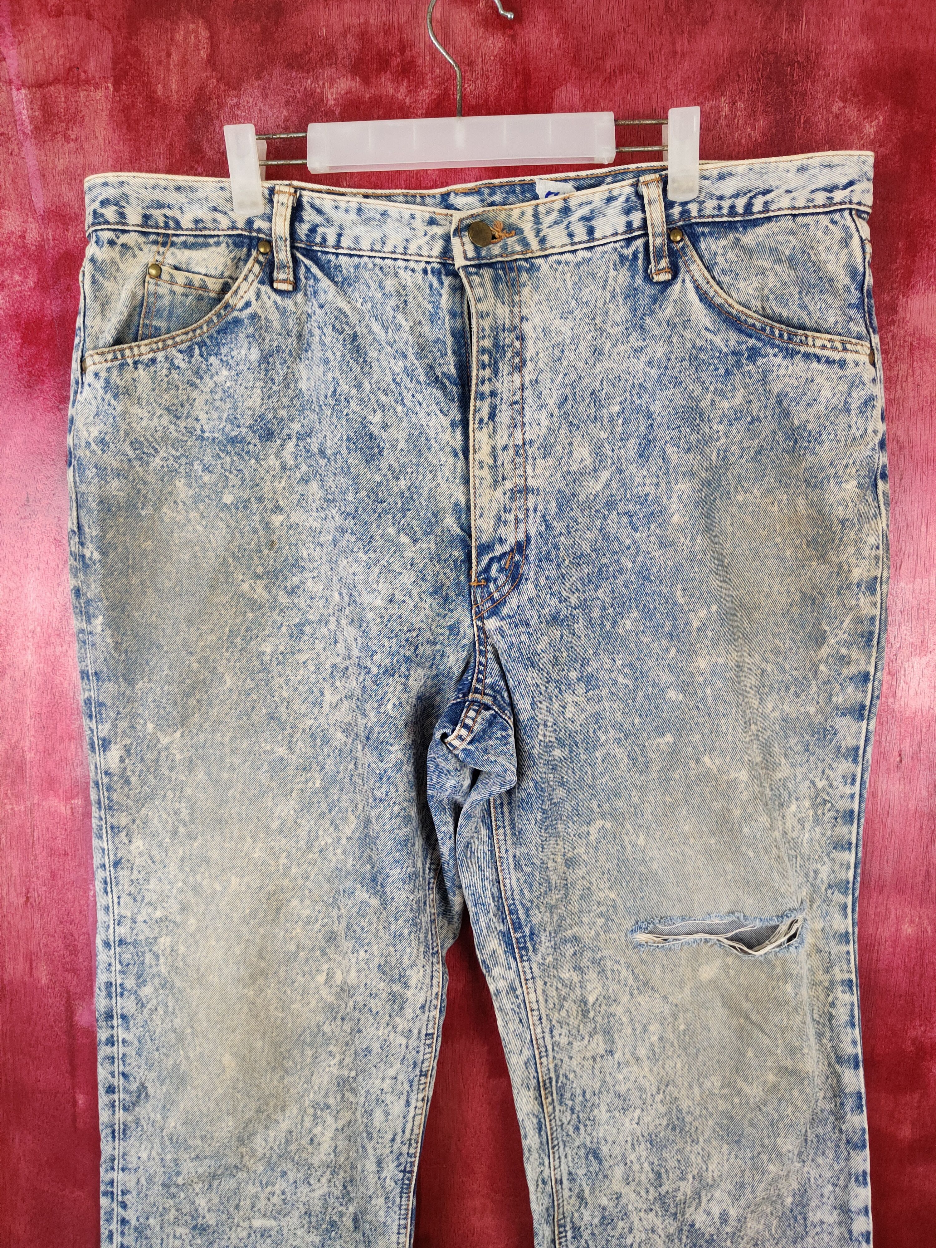 Japanese Brand Japan vintage Blue Faded Ripped Distressed Denim Pants #S585 Size US 42 / EU 58 - 2 Thumbnail