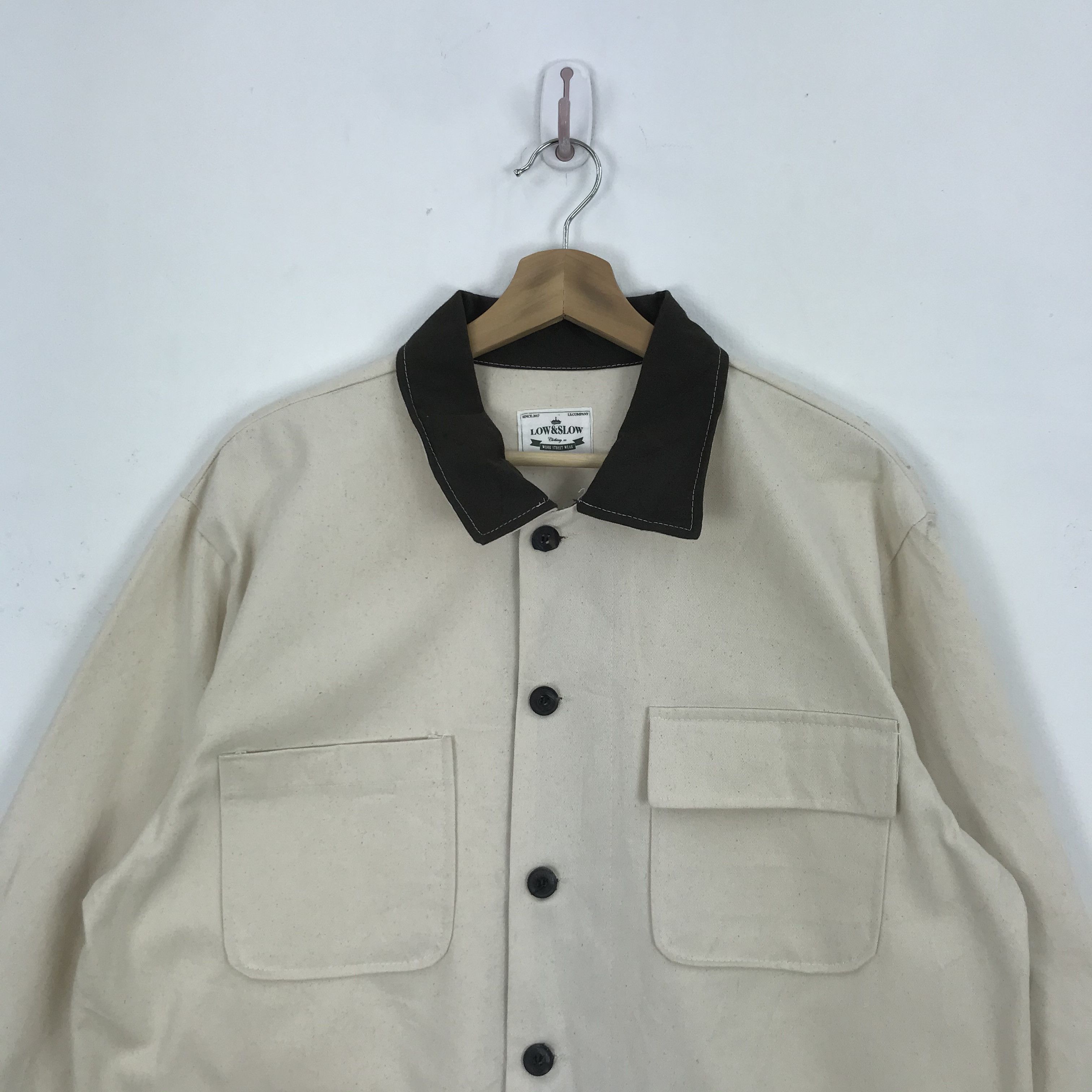 Japanese Brand × Vintage Vintage Low & Slow Chore Jacket Canvas Chore Jacket Size US L / EU 52-54 / 3 - 3 Thumbnail
