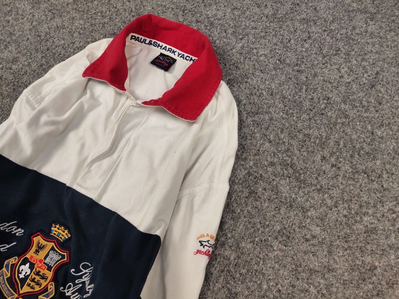 Paul & Shark Vintage 90's Paul & Shark rugby long sleeve Logo Jersey Size US XL / EU 56 / 4 - 4 Thumbnail