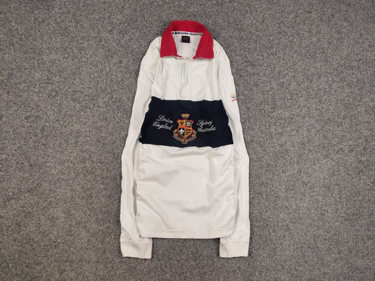 Paul & Shark Vintage 90's Paul & Shark rugby long sleeve Logo Jersey Size US XL / EU 56 / 4 - 1 Thumbnail