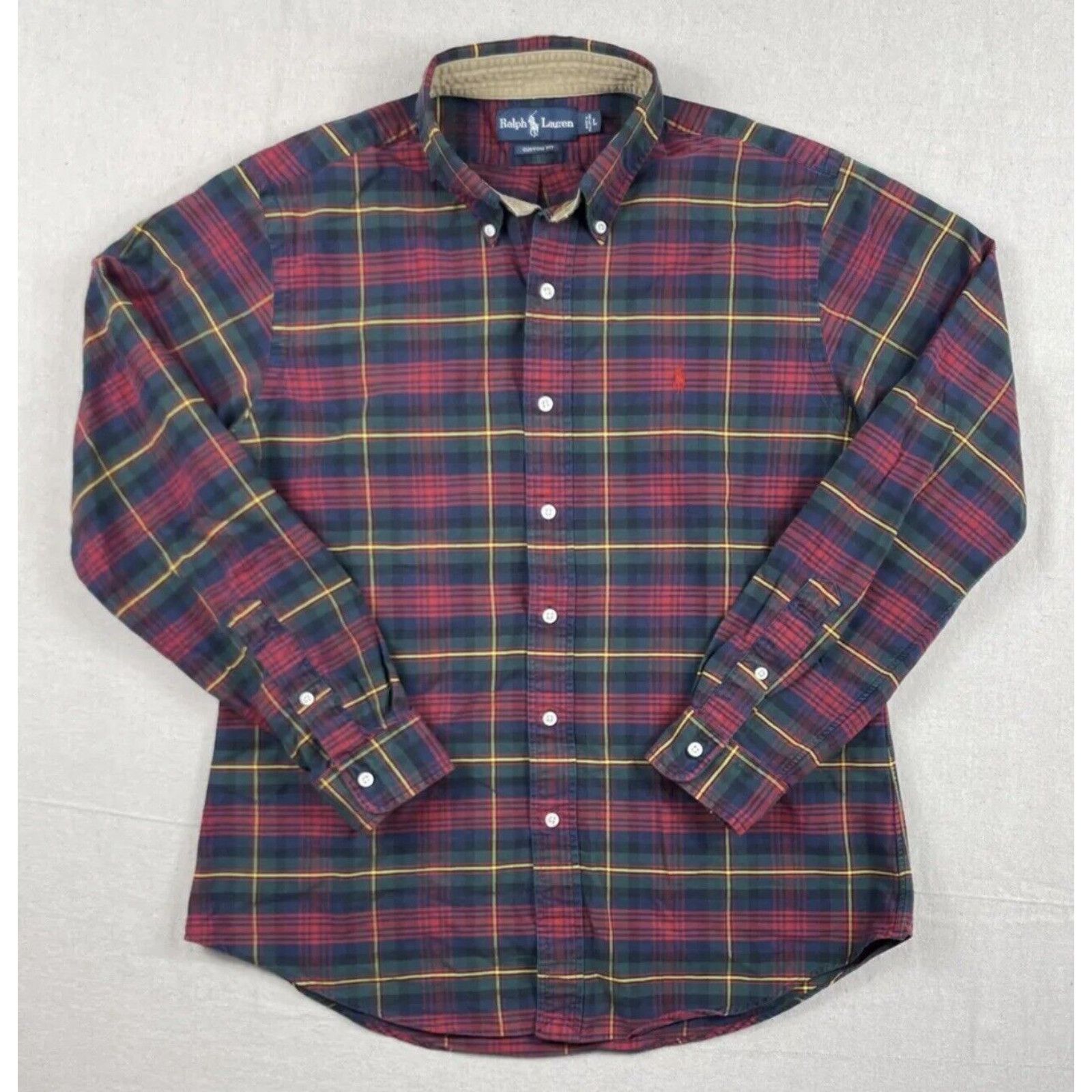 Polo Ralph Lauren Polo Ralph Lauren Mens L Plaid Flannel Shirt RRL RL ...