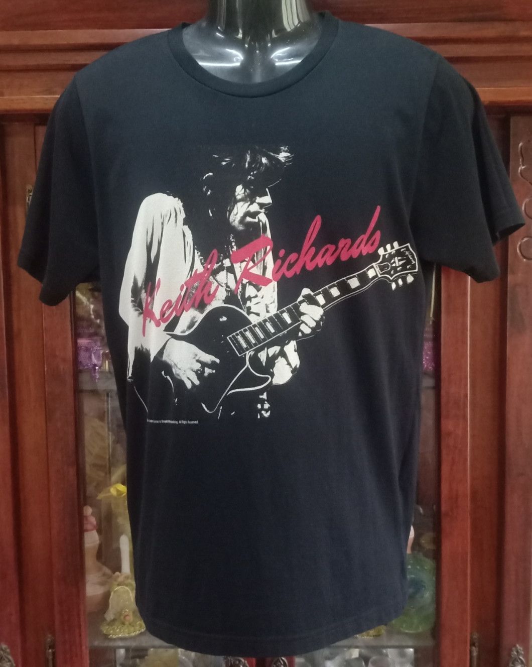 image of Hysteric Glamour X Keith Richards The Rolling Stones T-Shirt in Black, Men's (Size Medium)