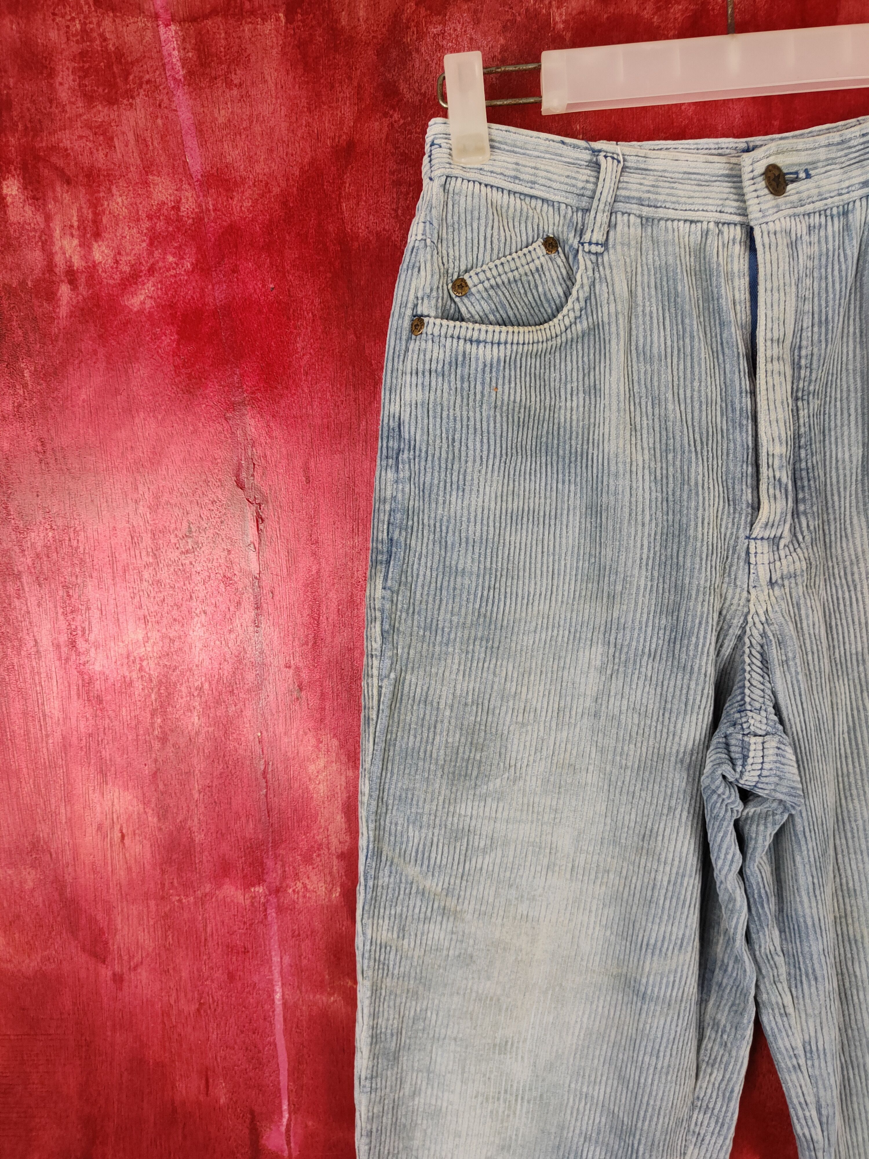 Vintage French Star Faded Blue vintage Corduroy Cargo Pants #S582 Size 26" / US 2 / IT 38 - 3 Thumbnail