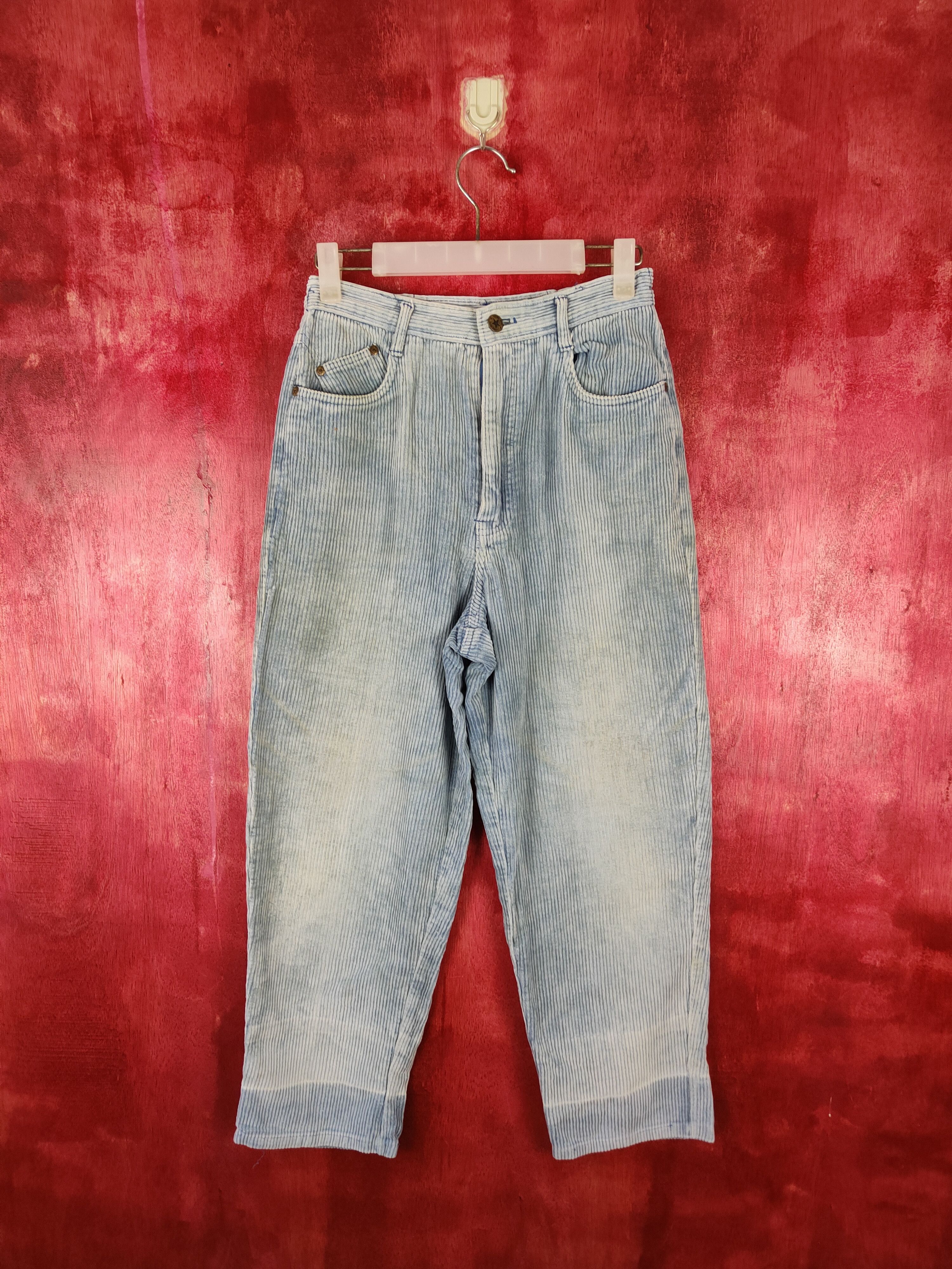 Vintage French Star Faded Blue vintage Corduroy Cargo Pants #S582 Size 26" / US 2 / IT 38 - 1 Thumbnail