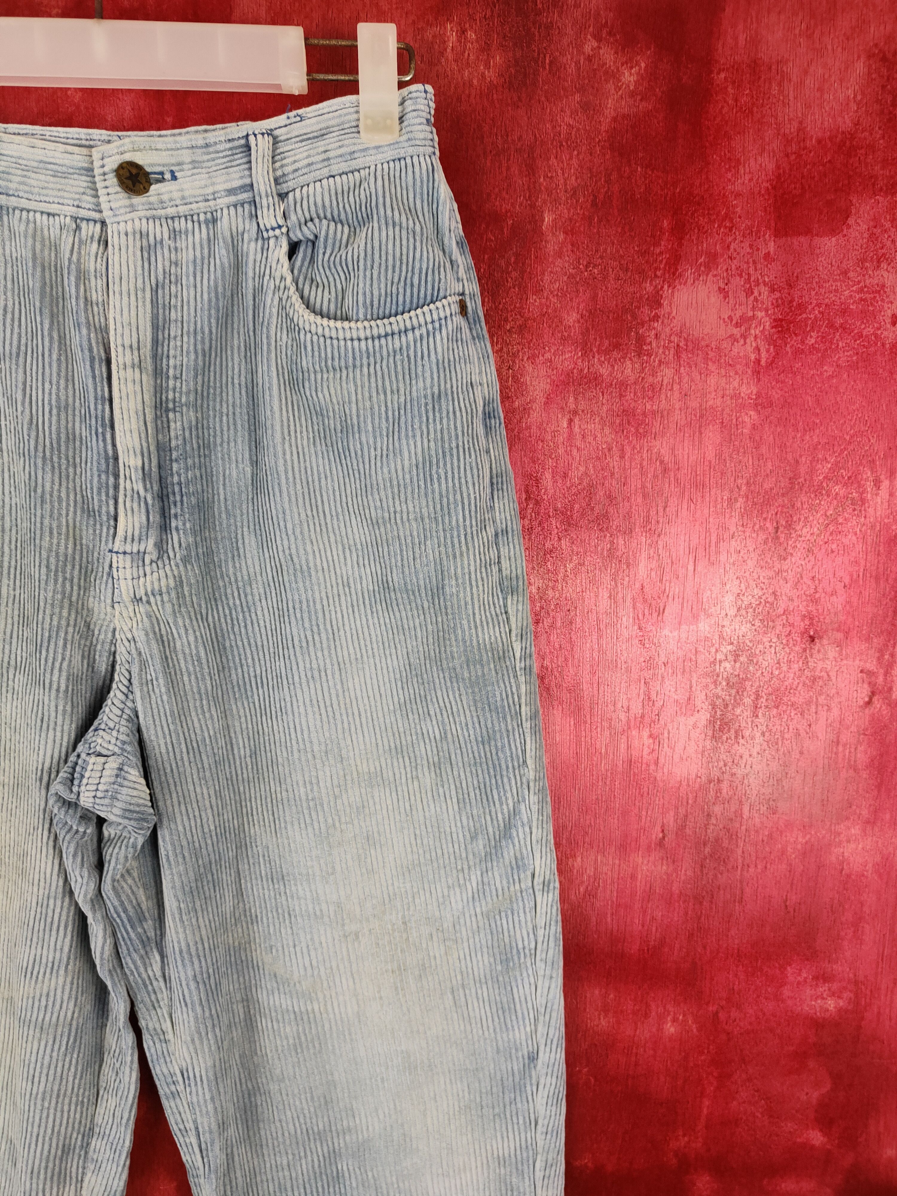 Vintage French Star Faded Blue vintage Corduroy Cargo Pants #S582 Size 26" / US 2 / IT 38 - 5 Thumbnail