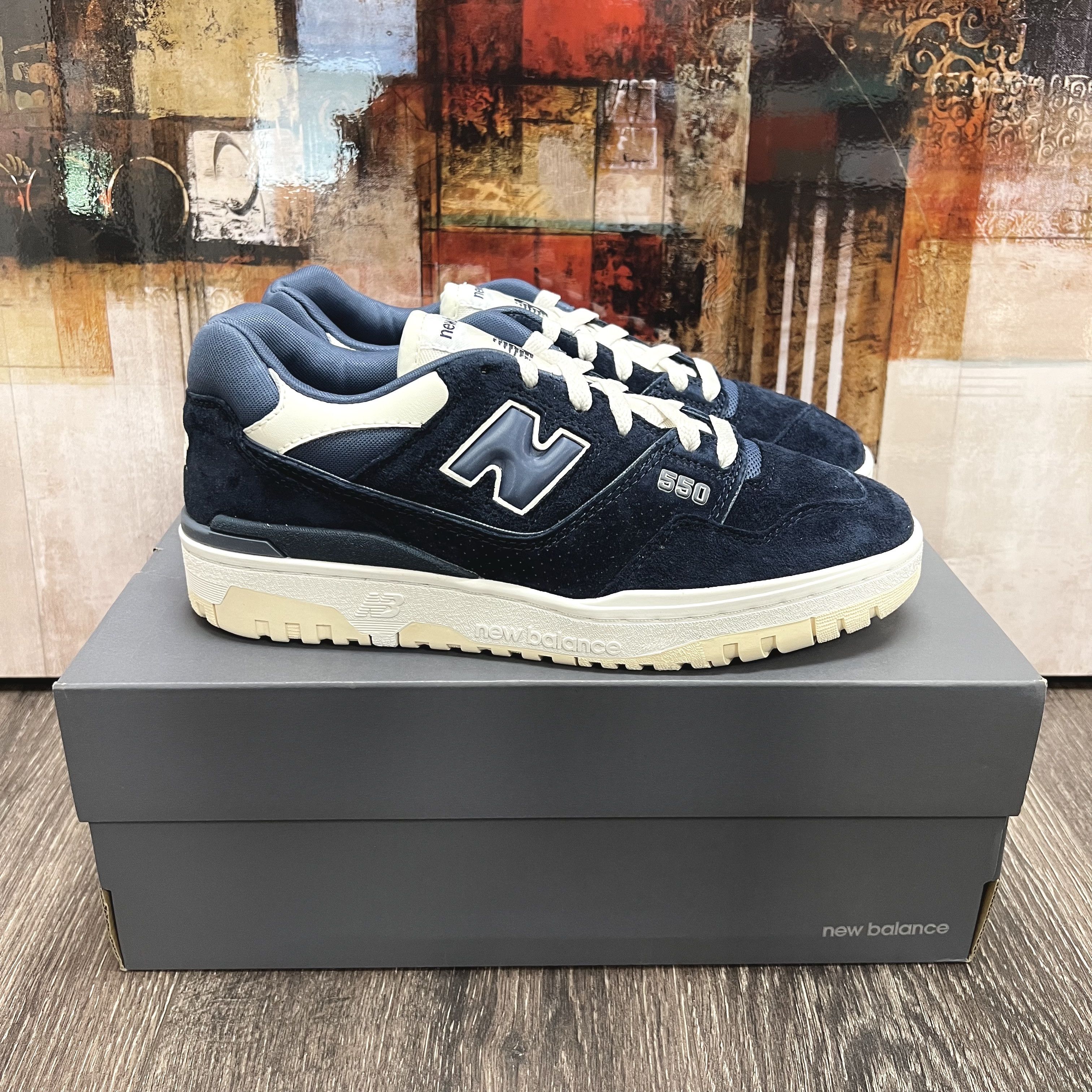 スニーカー New Balance 550 Natural Indigo Suede New Balance New Balance 550 Natural Indigo Suede Sea Salt