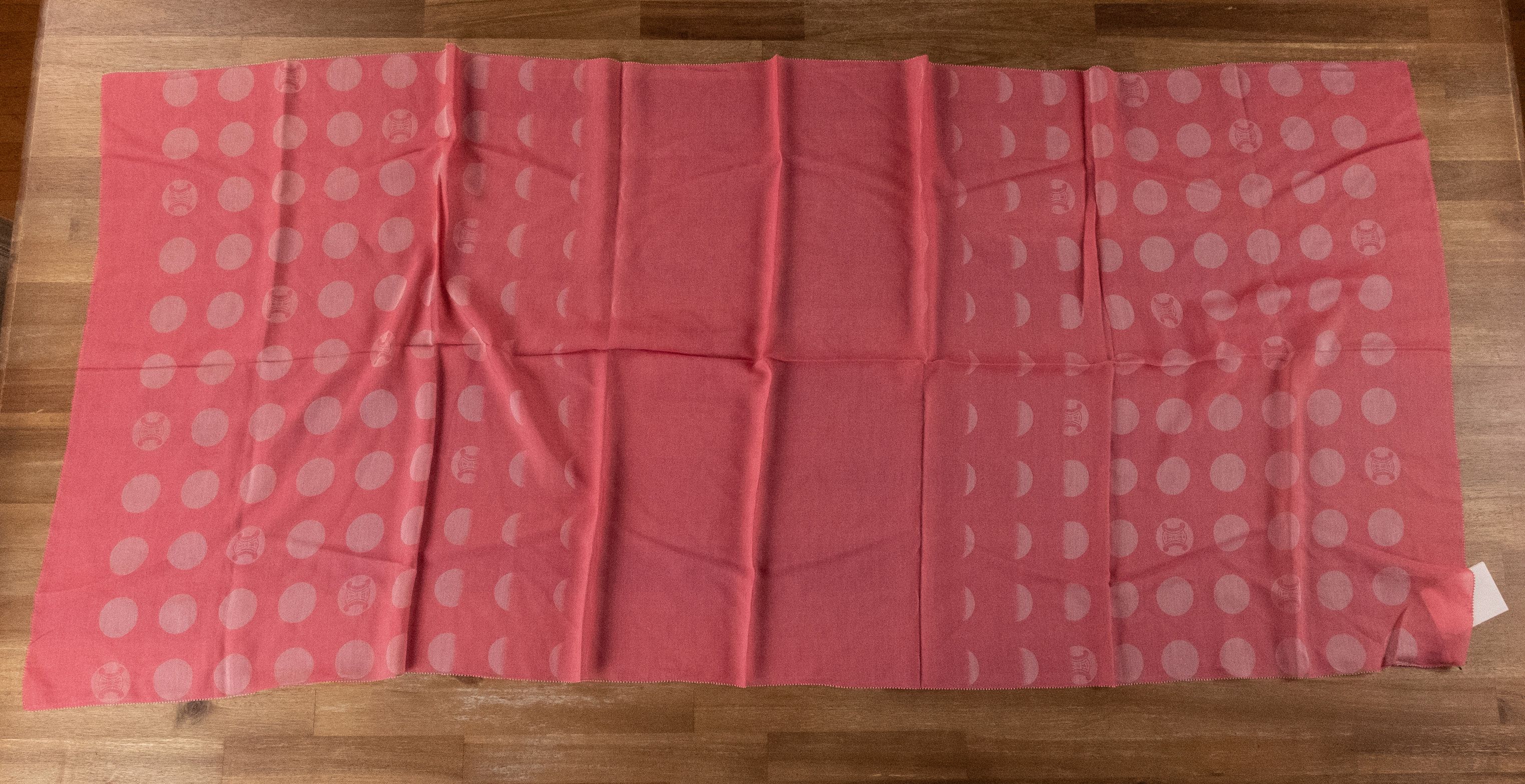 Celine CELINE vintage pink cotton silk mix circle logo stole scarf Size ONE SIZE - 2 Thumbnail