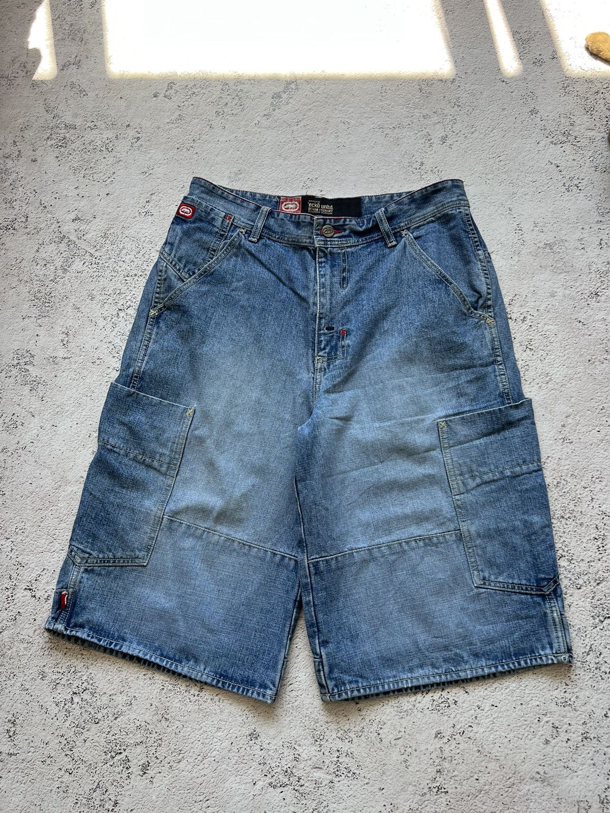 Ecko Unltd. × Vintage ECKO UNLTD Vintage Multi Pocket Baggy Rap Jeans Shorts Size US 33 - 2 Thumbnail