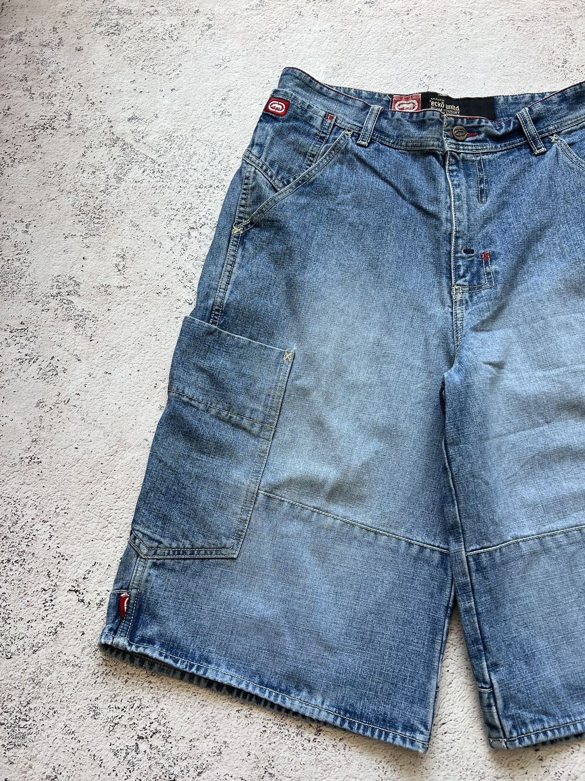 Ecko Unltd. × Vintage ECKO UNLTD Vintage Multi Pocket Baggy Rap Jeans Shorts Size US 33 - 5 Thumbnail