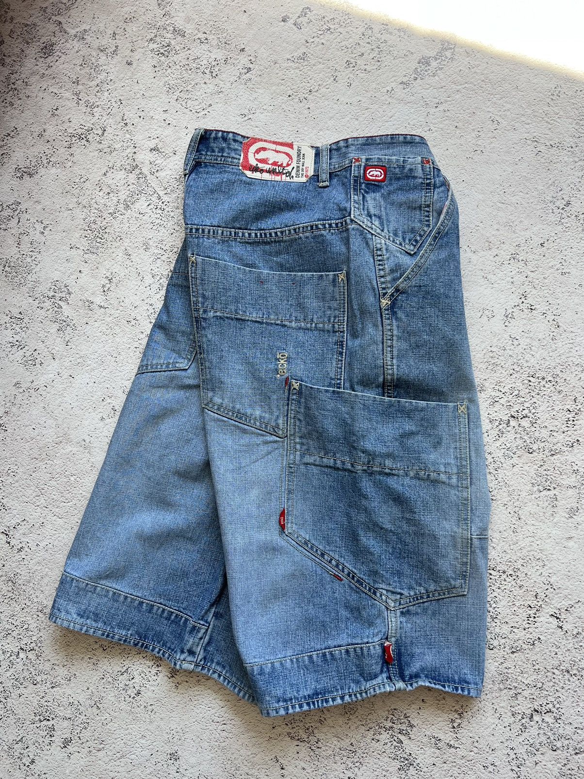 Ecko Unltd. × Vintage ECKO UNLTD Vintage Multi Pocket Baggy Rap Jeans Shorts Size US 33 - 11 Thumbnail