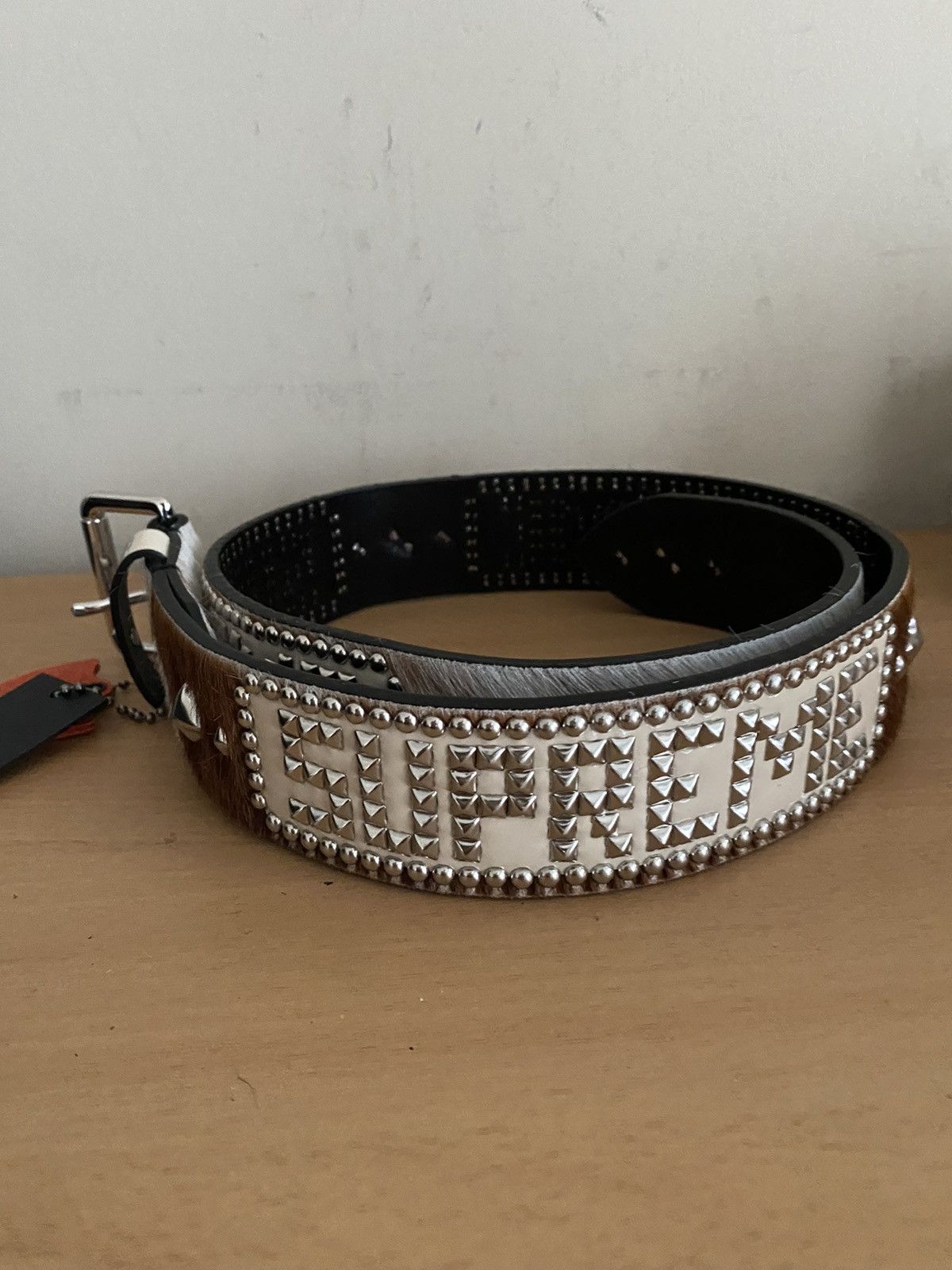 Supreme HTC Studded Cowprint Belt (S) | Grailed