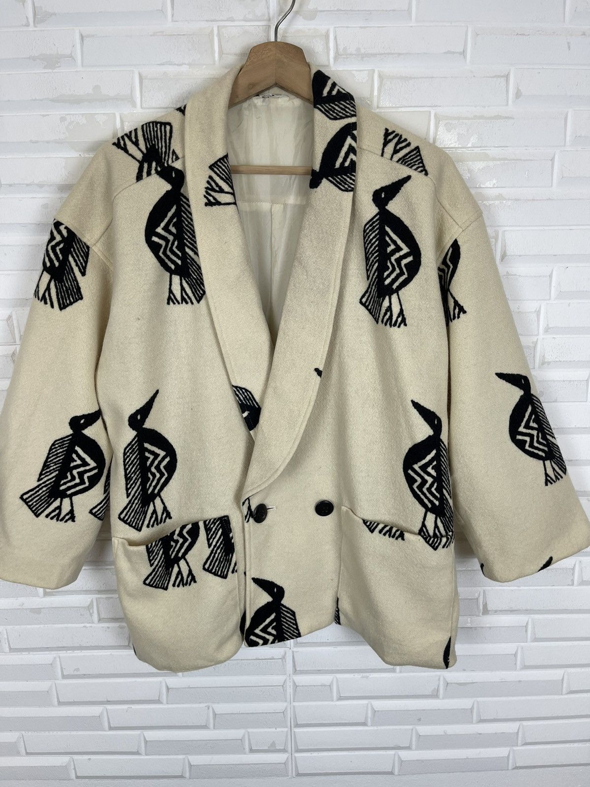 Designer Vintage Iconic Japan Crow Art Design All Over Size US S / EU 44-46 / 1 - 2 Thumbnail