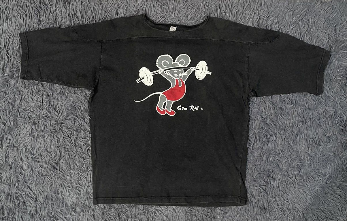 Vintage Crazee wear 90s vintage Gym Rat t-shirt Size US M / EU 48-50 / 2 - 1 Thumbnail