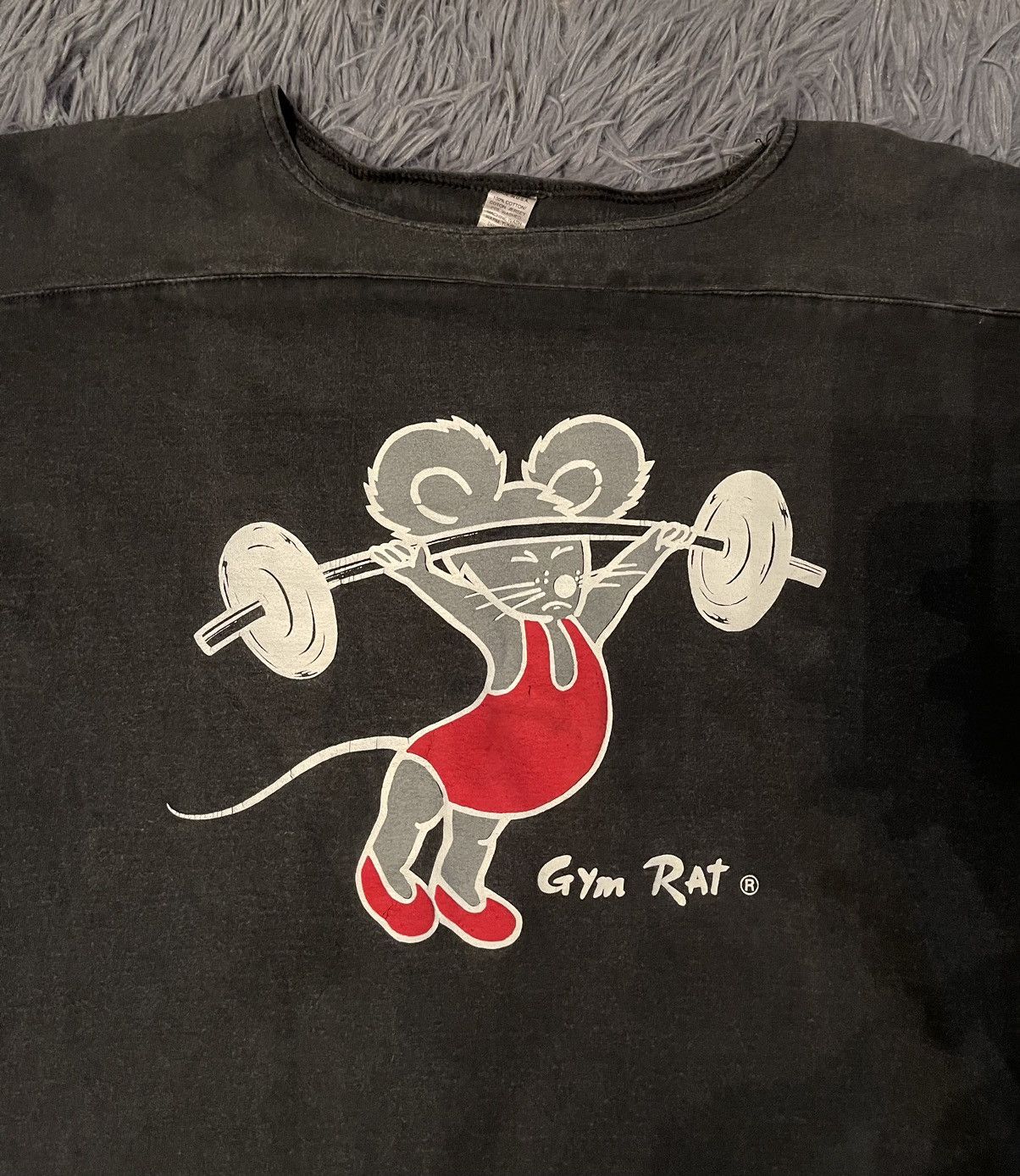 Vintage Crazee wear 90s vintage Gym Rat t-shirt Size US M / EU 48-50 / 2 - 3 Thumbnail