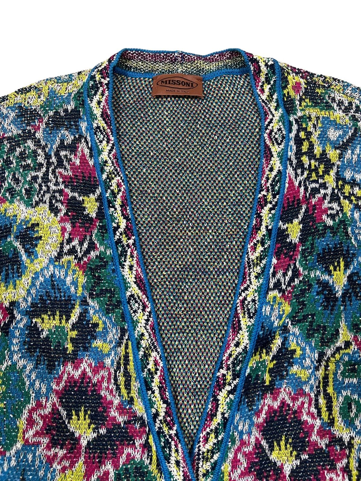 Coogi 1990s Missoni 🇮🇹 Psychedelic Colorful Button Knit Cardigan Size US L / EU 52-54 / 3 - 2 Thumbnail
