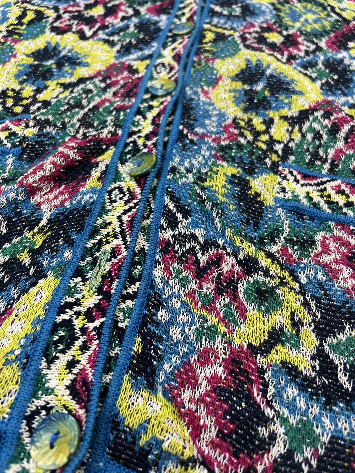 Coogi 1990s Missoni 🇮🇹 Psychedelic Colorful Button Knit Cardigan Size US L / EU 52-54 / 3 - 5 Thumbnail
