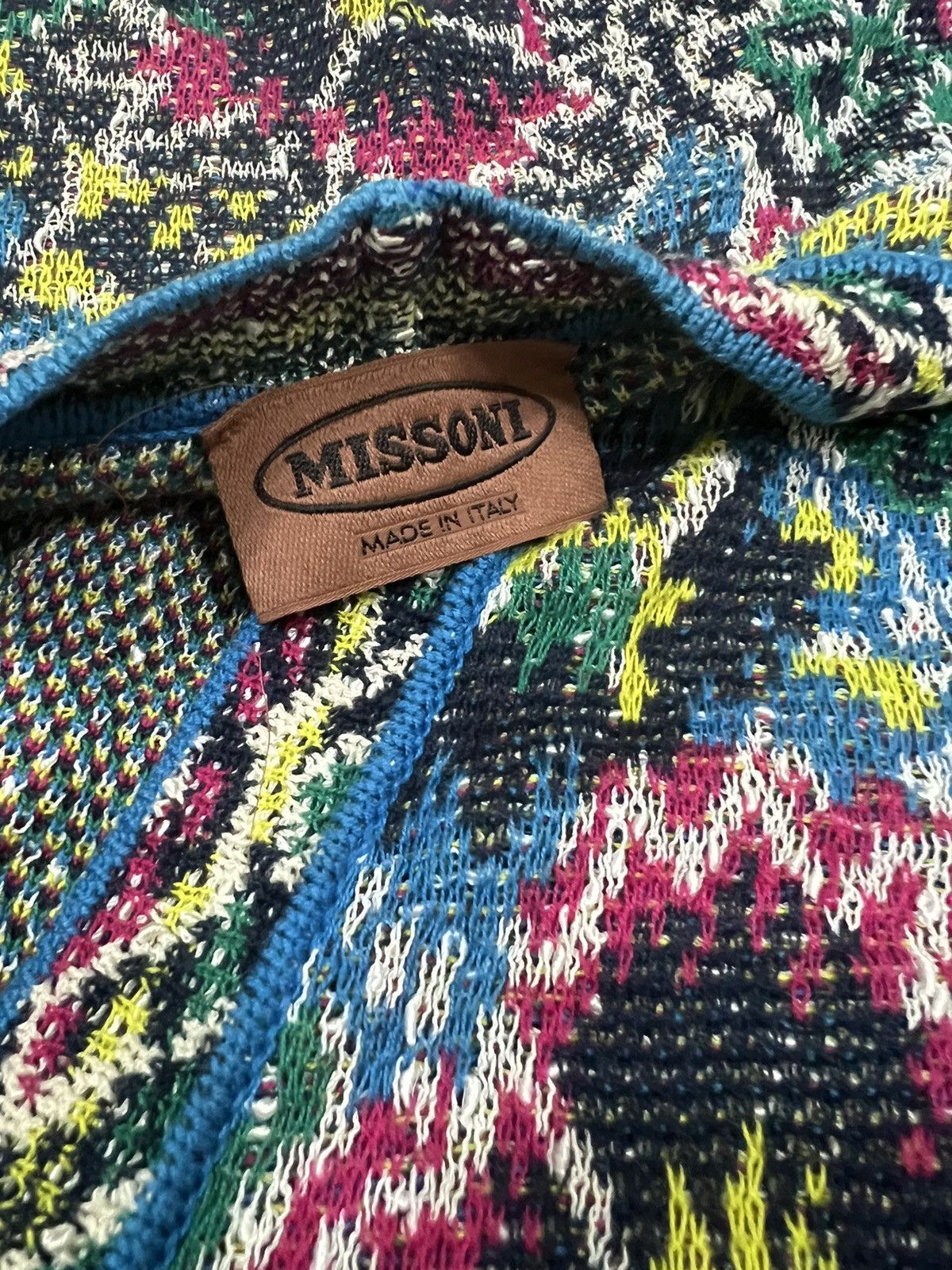 Coogi 1990s Missoni 🇮🇹 Psychedelic Colorful Button Knit Cardigan Size US L / EU 52-54 / 3 - 6 Thumbnail