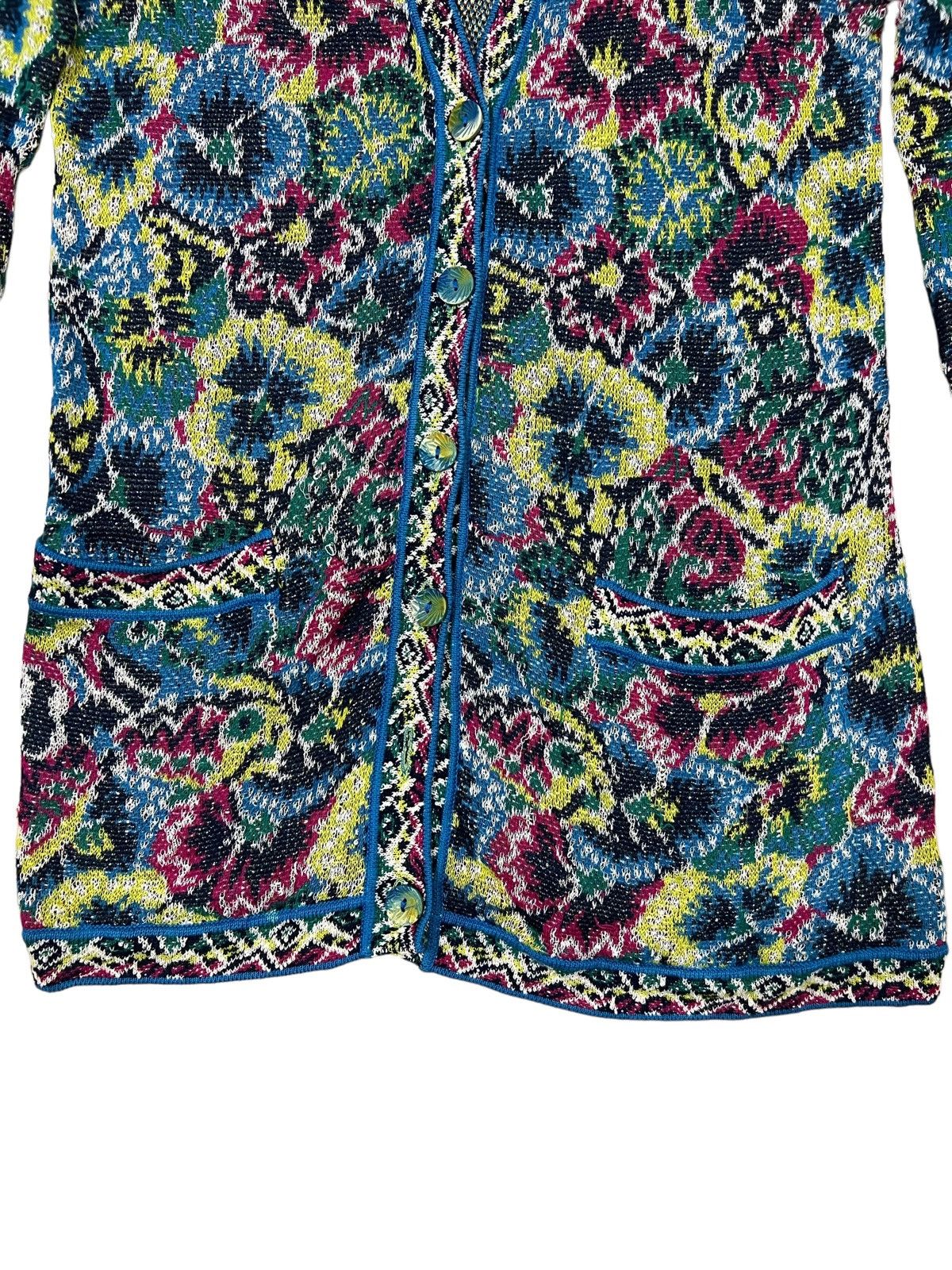 Coogi 1990s Missoni 🇮🇹 Psychedelic Colorful Button Knit Cardigan Size US L / EU 52-54 / 3 - 3 Thumbnail