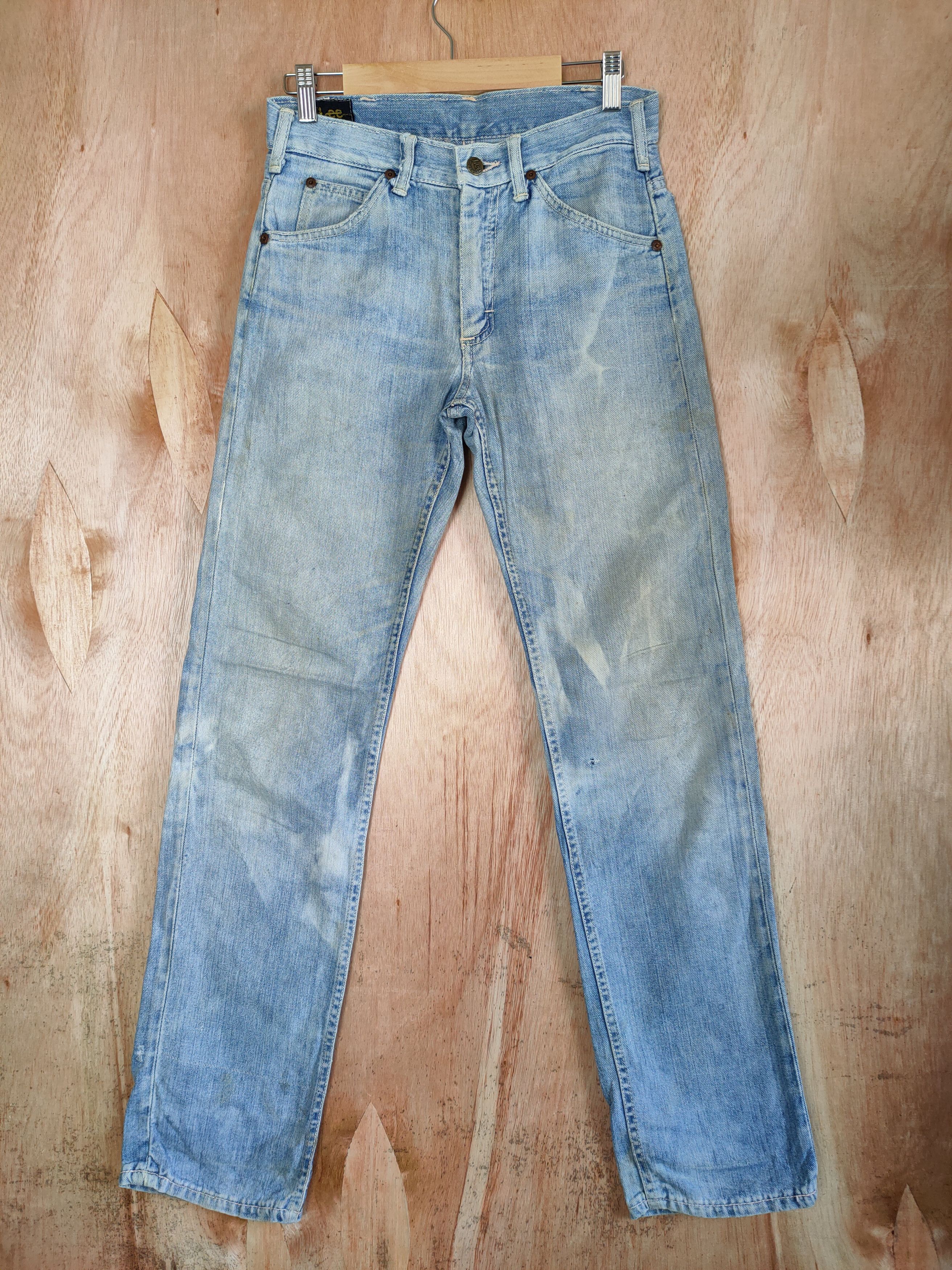 VINTAGE LEE FADED BLUE RIPPED JEANS DENIM PANTS