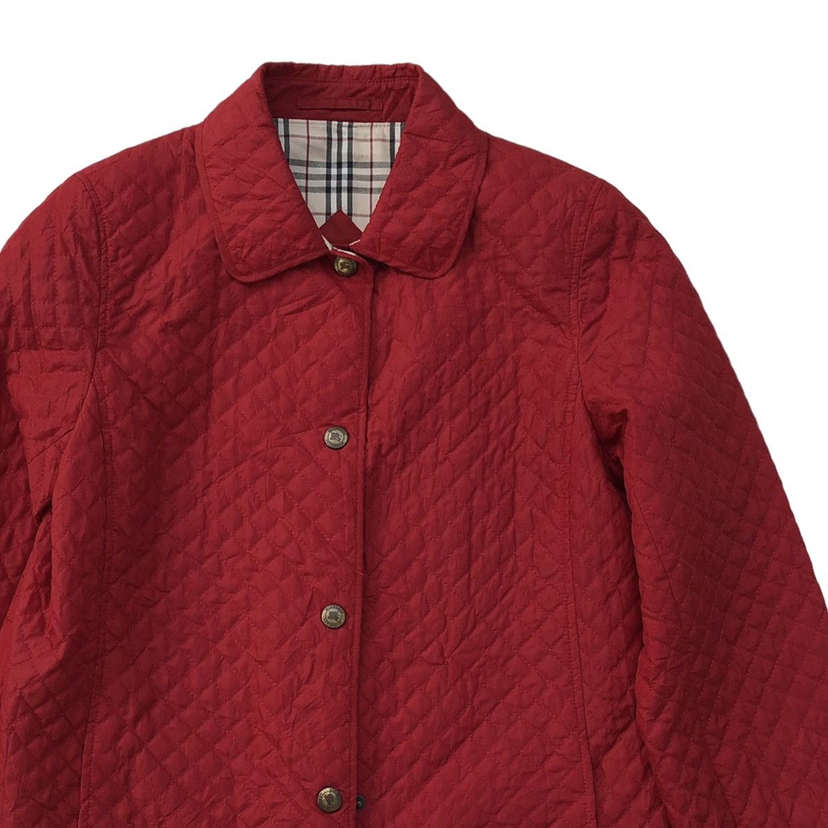 Burberry Burberry London Women Quilted Red Lined Novacheck Jacket Size M / US 6-8 / IT 42-44 - 6 Thumbnail