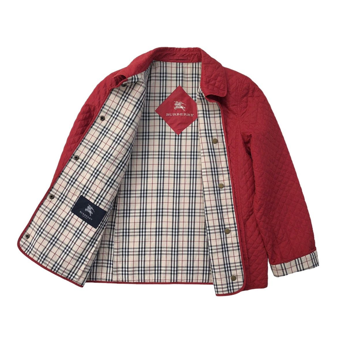 Burberry Burberry London Women Quilted Red Lined Novacheck Jacket Size M / US 6-8 / IT 42-44 - 2 Thumbnail