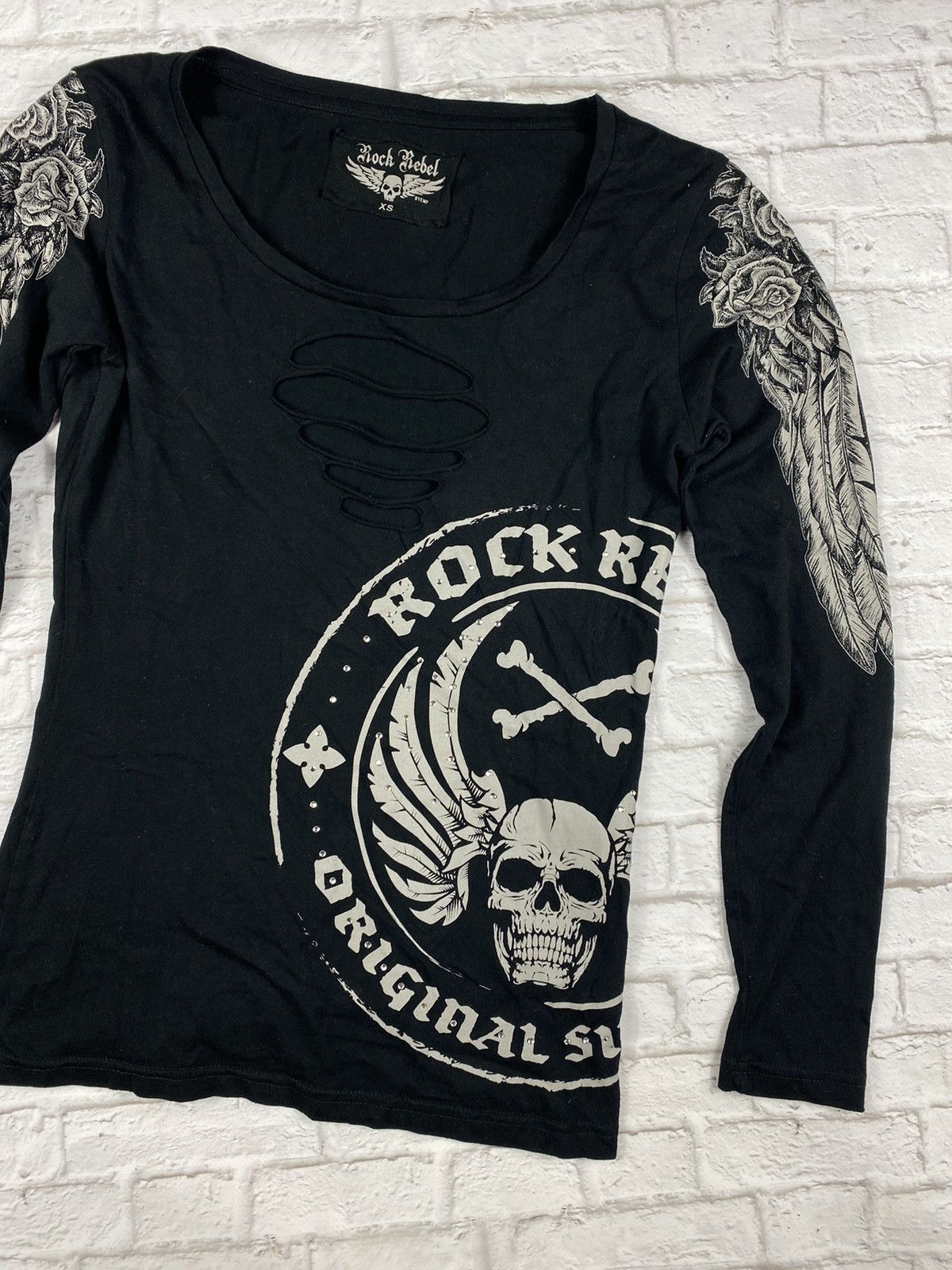 Band Tees × Vintage Rock Rebel longsleeve for rave y2k style Size US XS / EU 42 / 0 - 2 Thumbnail